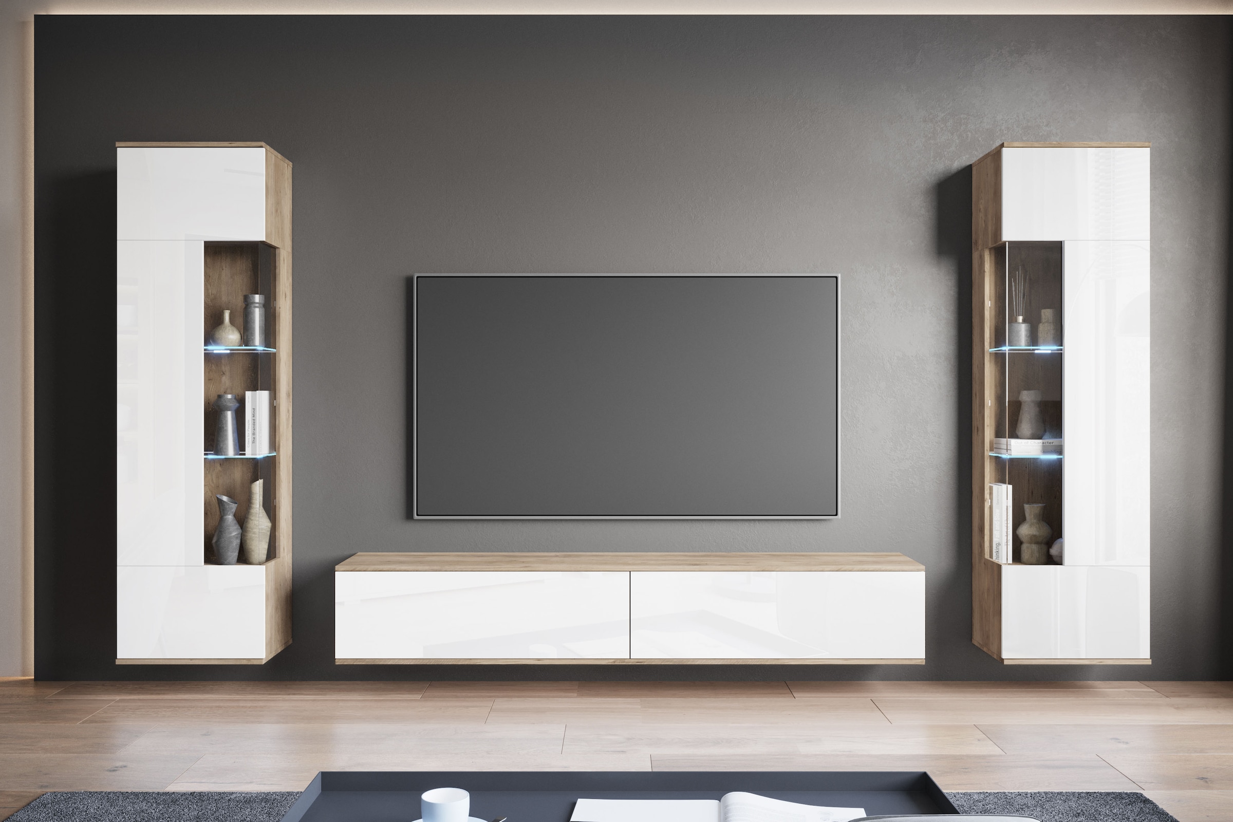 OTTO home "Kenia, Vitrine Türanschlag links/rechts wechselbar" 3 Stk. tlg. günstig online kaufen