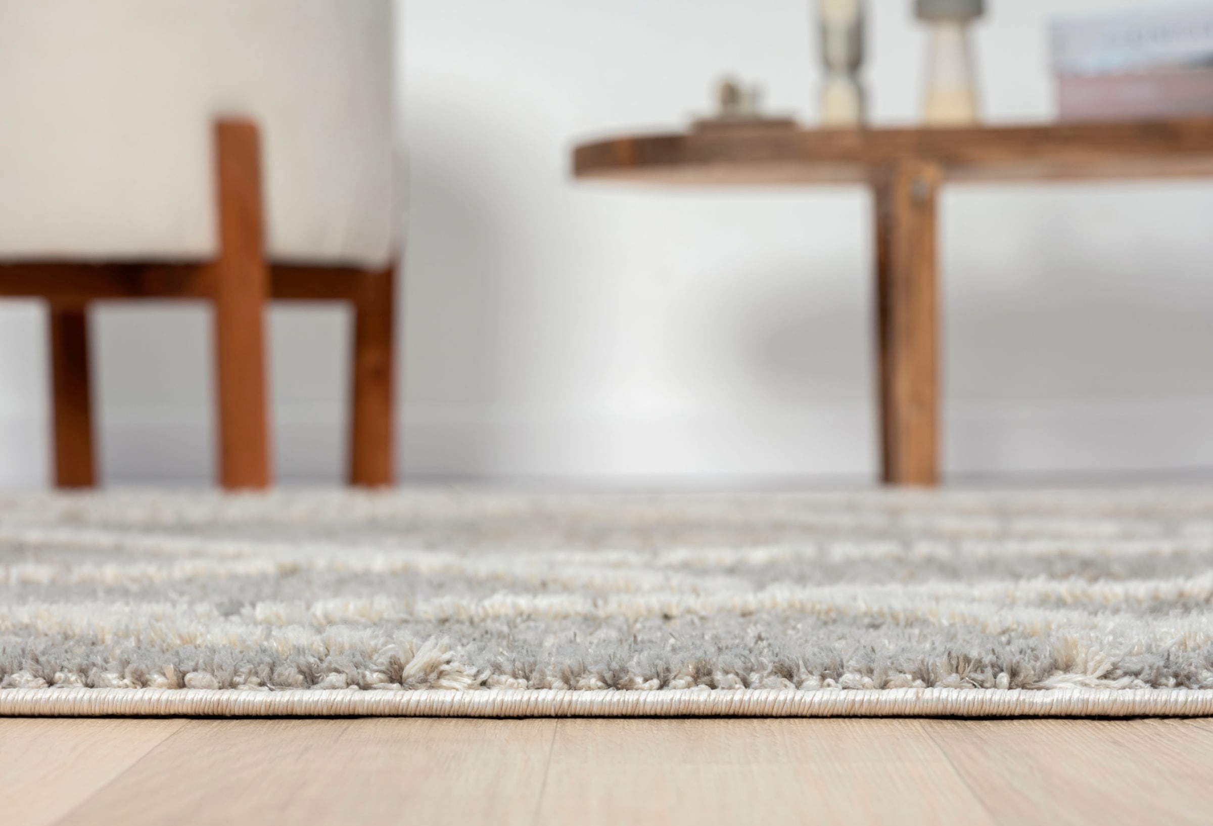 Myflair Möbel & Accessoires Teppich »Nelia Lagerräumung«, rechteckig, 15 mm Höhe, Kurzflor, mit Hoch-Tief Effekt, Microfaser, mit Fransen