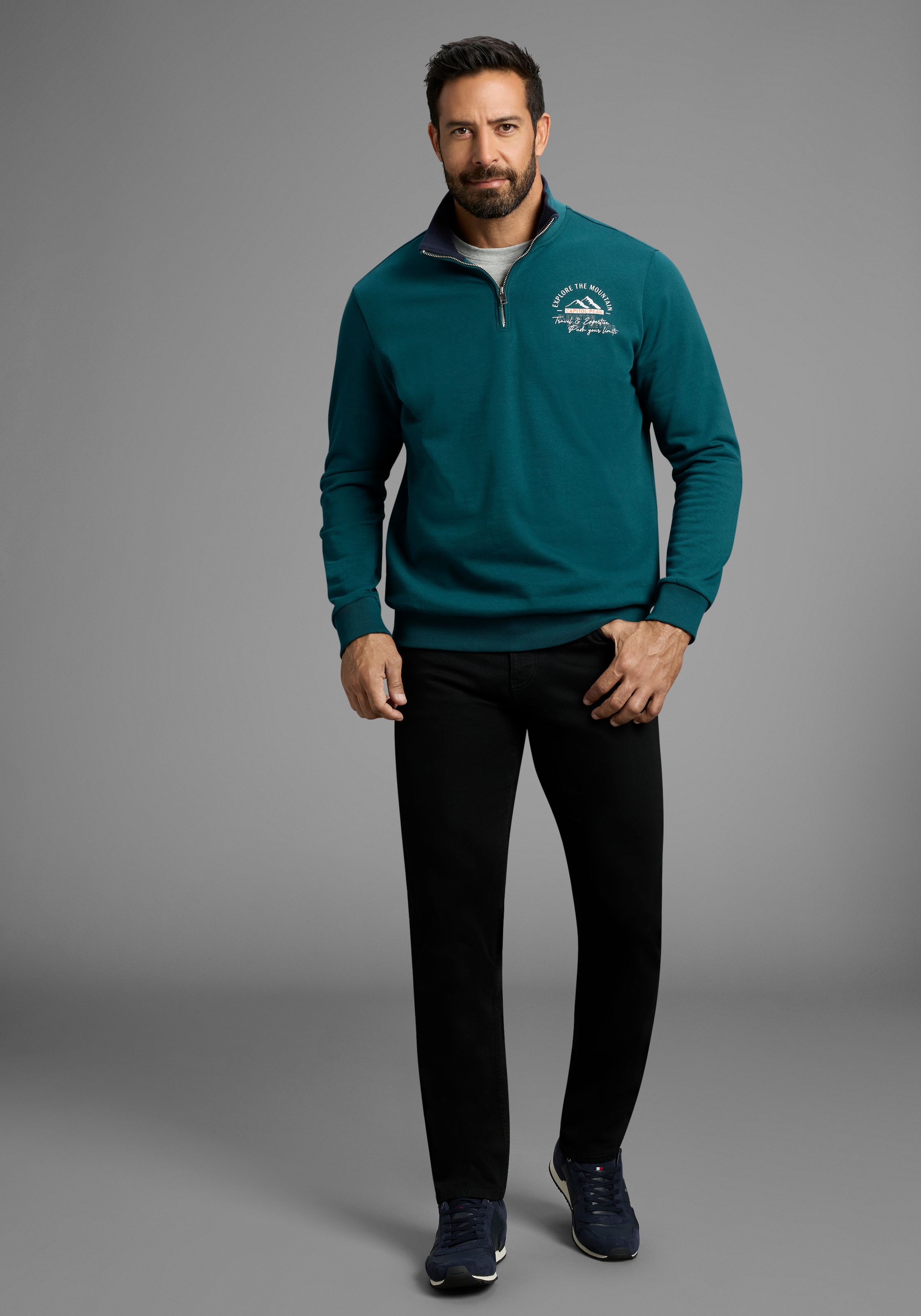 Man's World Sweatshirt, mit Kontrastkragen - NEUE KOLLEKTION