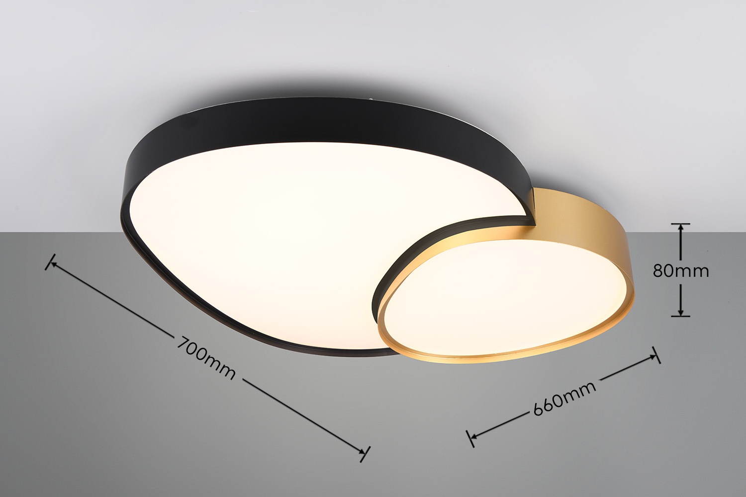 TRIO Leuchten LED Deckenleuchte »RISE, LED Deckenlampe 45W 5300 Lumen warmweiß bis kaltweiß 2700-6500K«, 1 flammig, Leuchtmittel LED-Board | LED fest integriert, Fernbedienung dimmbar Memoryfunktion Nachtlicht CCT Lichtfarbe wählbar
