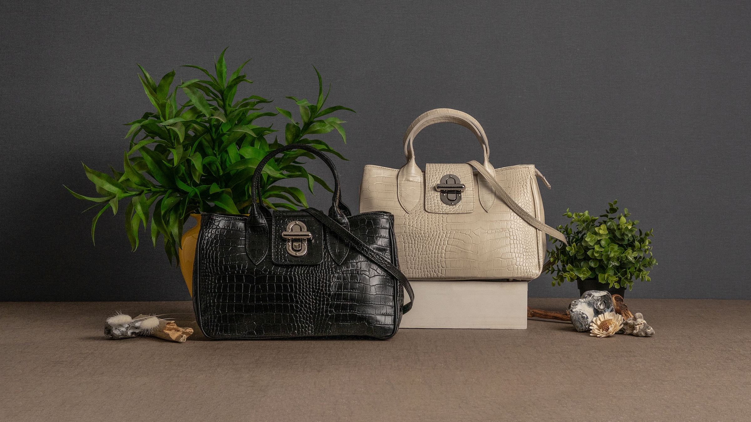 Cluty Henkeltasche, echt Leder, Made in Italy