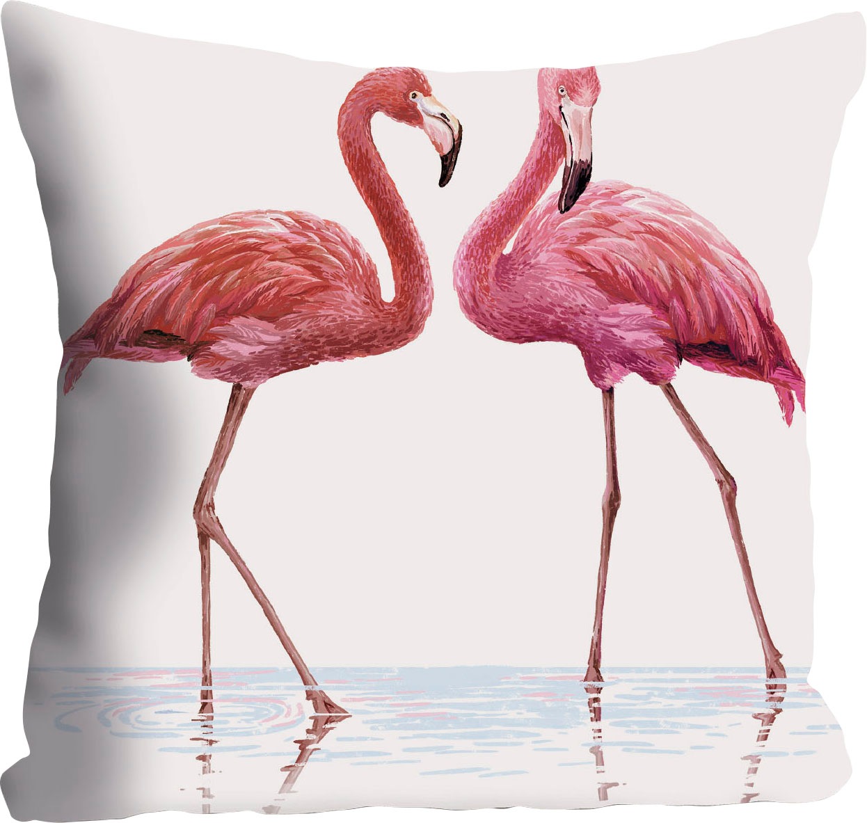 queence Dekokissen »Anna«, Kissenhülle,Flamingos,Pink,Exotisch,Tropisch,Vögel,Natur,Dekorativ