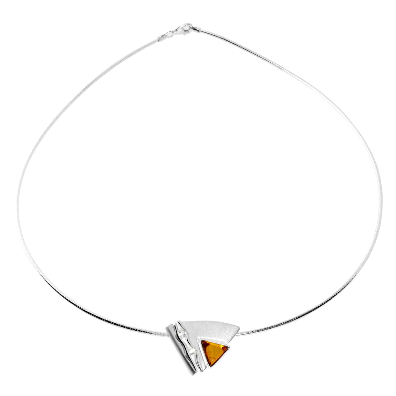 OSTSEE-SCHMUCK Kette mit Anhänger »- Gleiter-Benita - Silber 925/000 - Bernstein/Zirk.«
