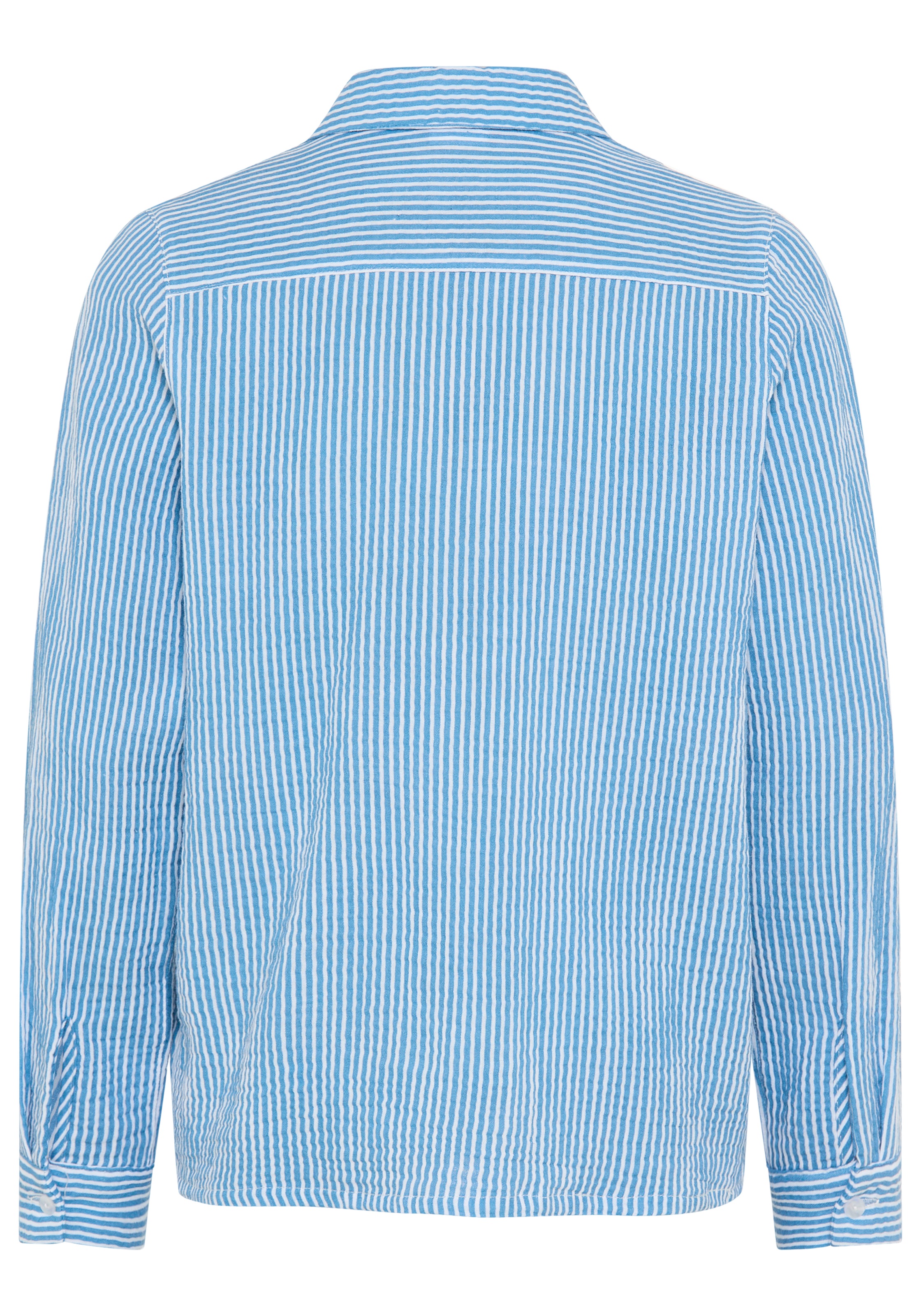 KangaROOS Hemdbluse »Kangaroos Musseline Bluse mit modischem Streifen« für Mädchen, Langarm mit Knöpfen am Ärmelabschluss, aus Baumwolle