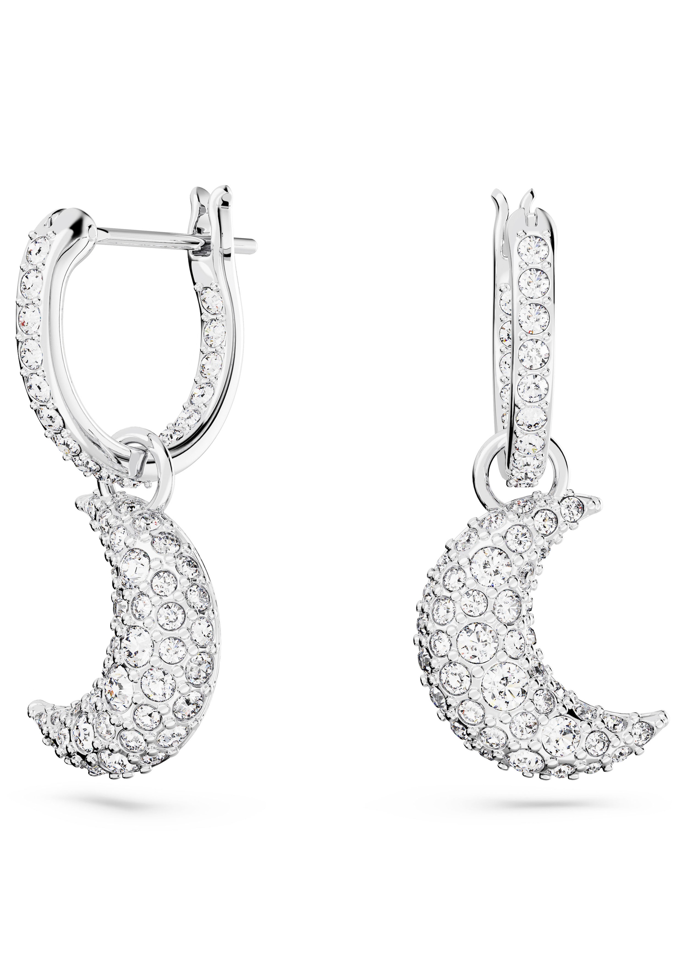 Swarovski Paar Creolen »Sublima Luna Halbmond«, mit Swarovski® Kristall - Einhänger abnehmbar