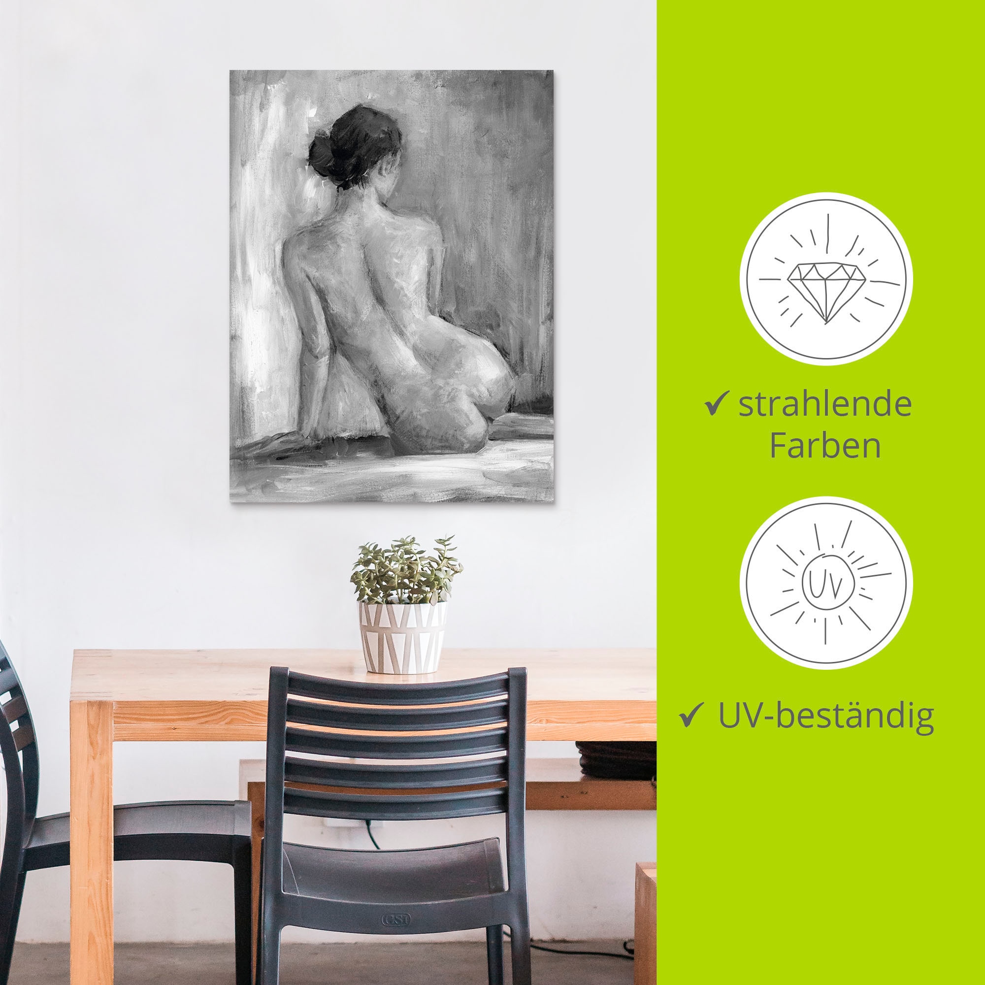 Artland Wandbild »Figur in schwarz & weiß I«, Frau, (1 St.), als Alubild, Outdoorbild, Leinwandbild, Poster, Wandaufkleber