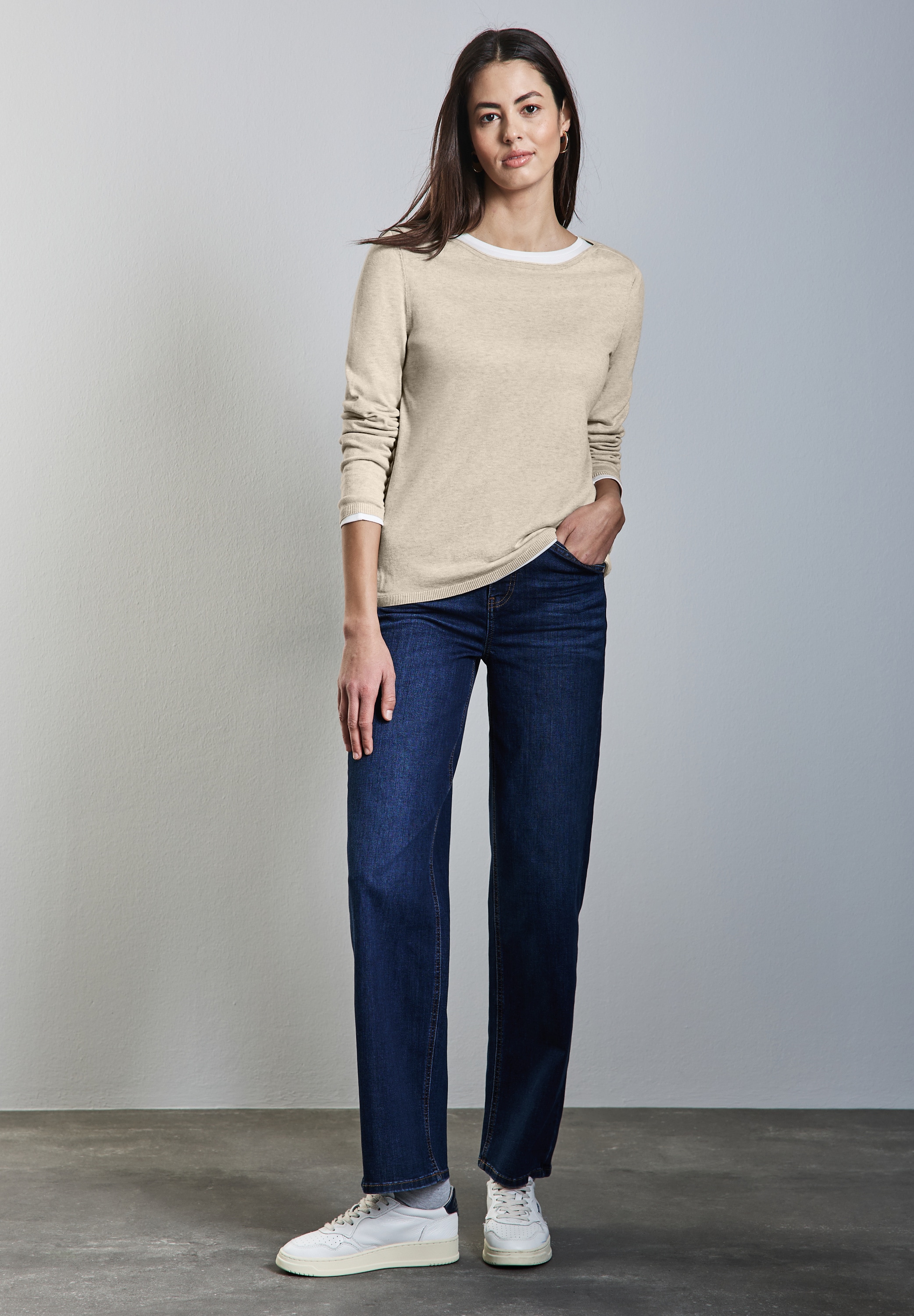 STREET ONE Strickpullover, mit U-Boot-Ausschnitt