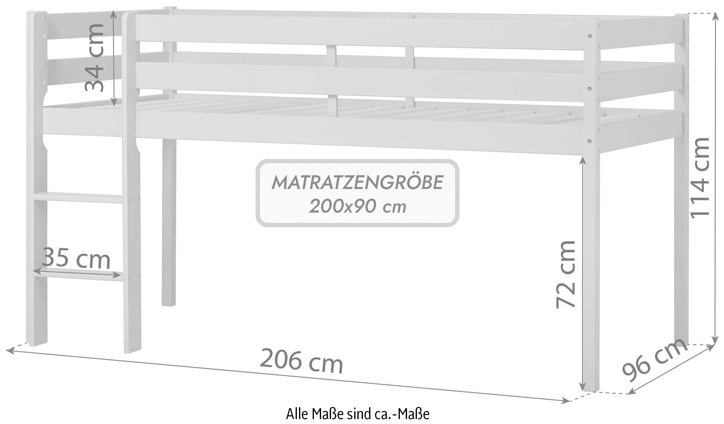 Hoppekids Spielbett »ECO COMFORT«, Höhe 72cm, Farbe & Größe & Matratze