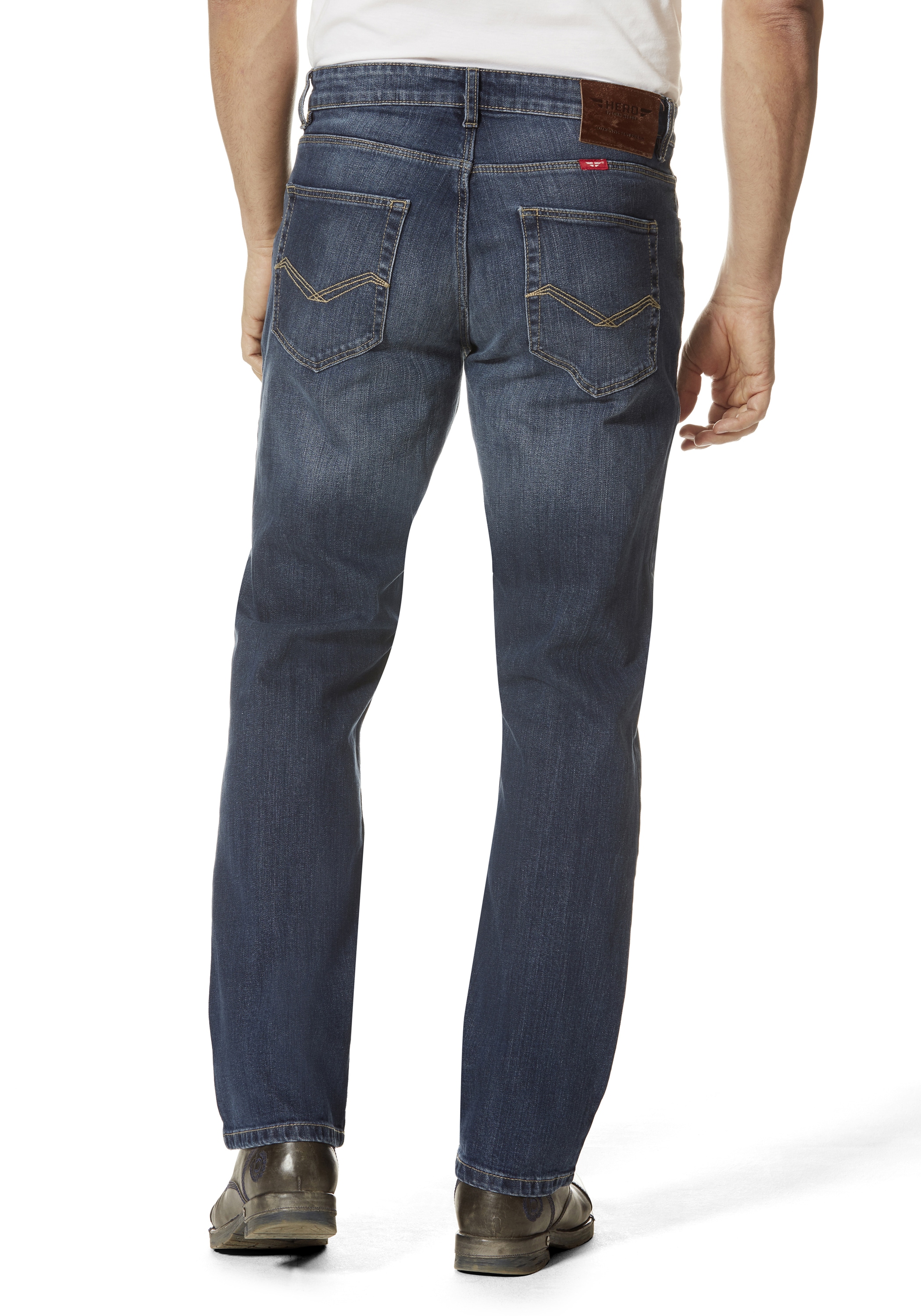 HERO by John Medoox 5-Pocket-Jeans »Denver Regular Straight Stretch«, Straight Fit Casual Clean Wash Denim Jeans für Herren