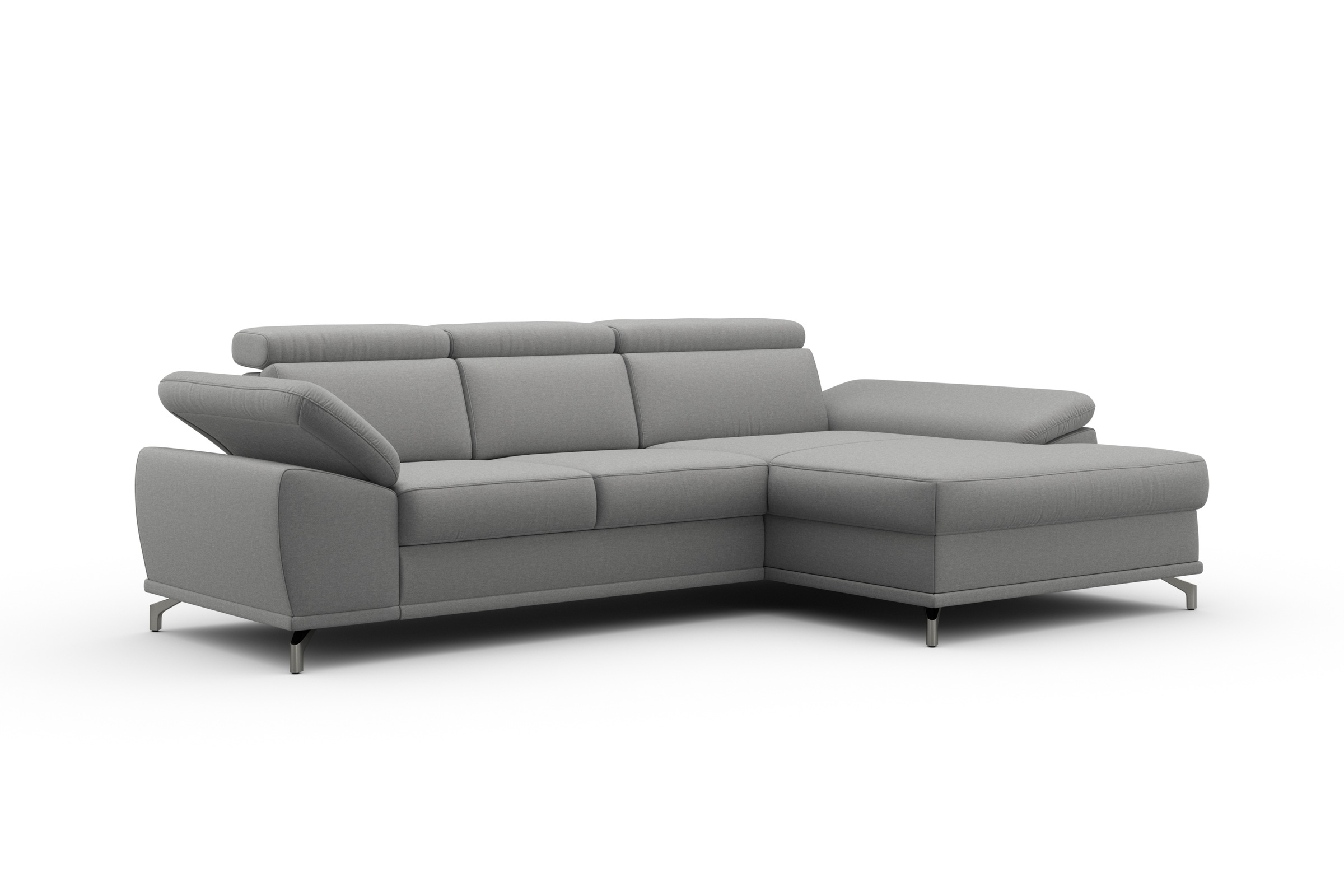 sit&more Ecksofa »Cabrio L-Form, mit Sitztiefenverstellung, Arm- und Kopfteilverstellung«, 2 Nierenkissen, Federkern, optional Bettfunktion und Stauraum