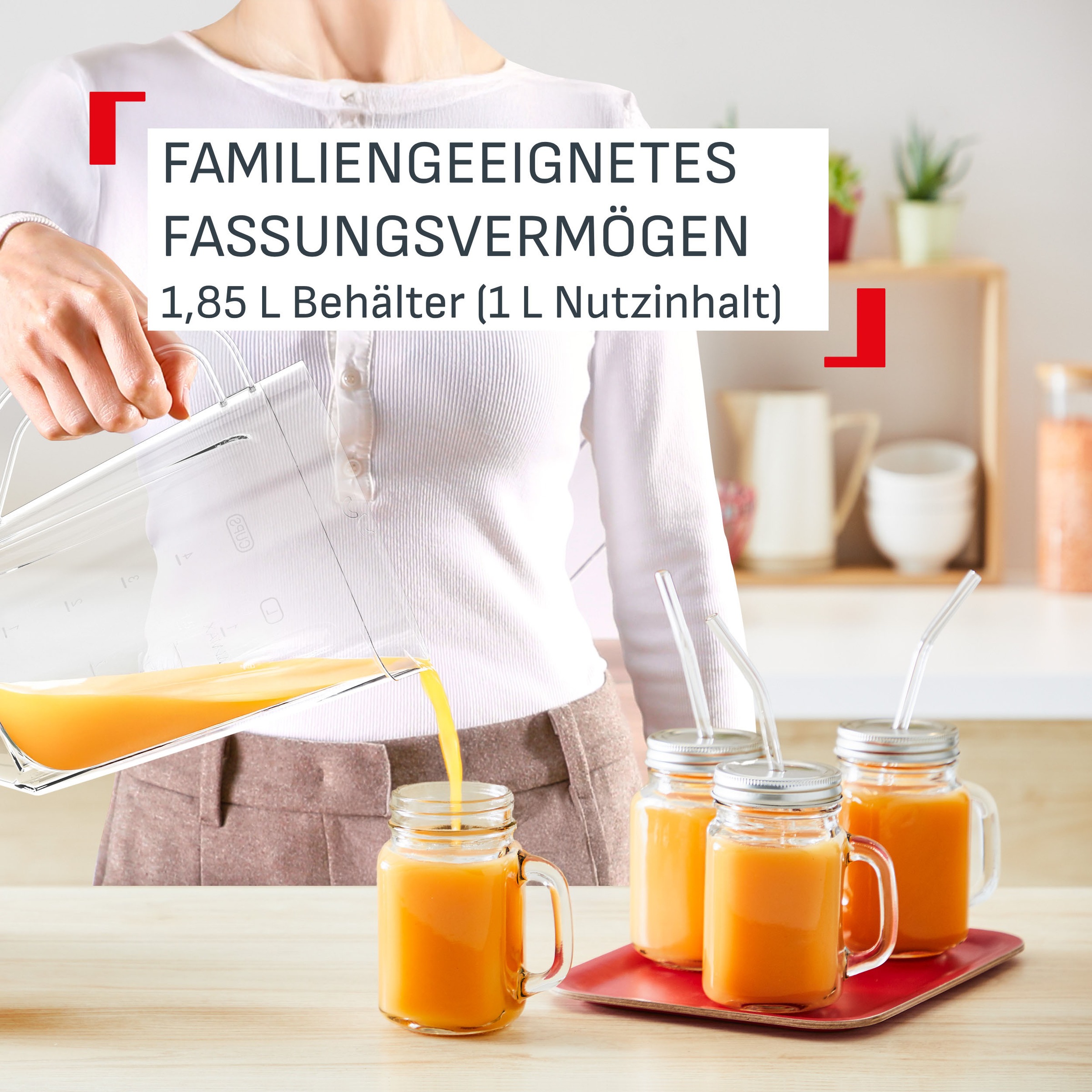 Tefal Standmixer »Blendforce Essential« 450 W 1 L, 2 Geschwindigkeitsstufen, Pulsmodus, inkl. Zerkleinerer