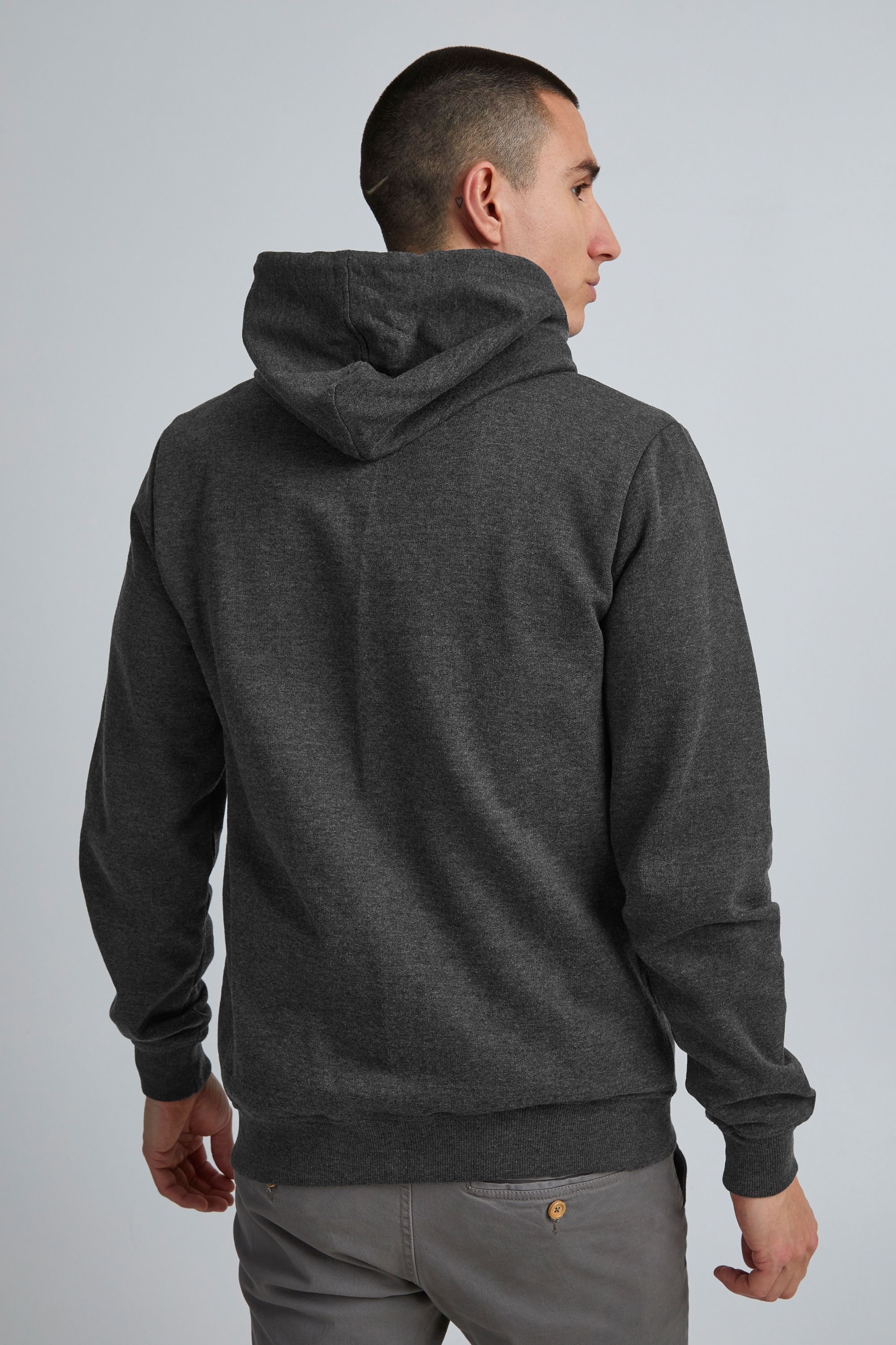 Kapuzensweatjacke BLEND "BHNoah", Herren, Gr. S, charcoal, Sweatware, 60% Baumwolle, 40% Polyester, unifarben, regular fit normal, ohne Ausschnitt, Rippbündchen, Sweatjacken, Stilvolle Kapuzensweatjacke mit Taschen 6