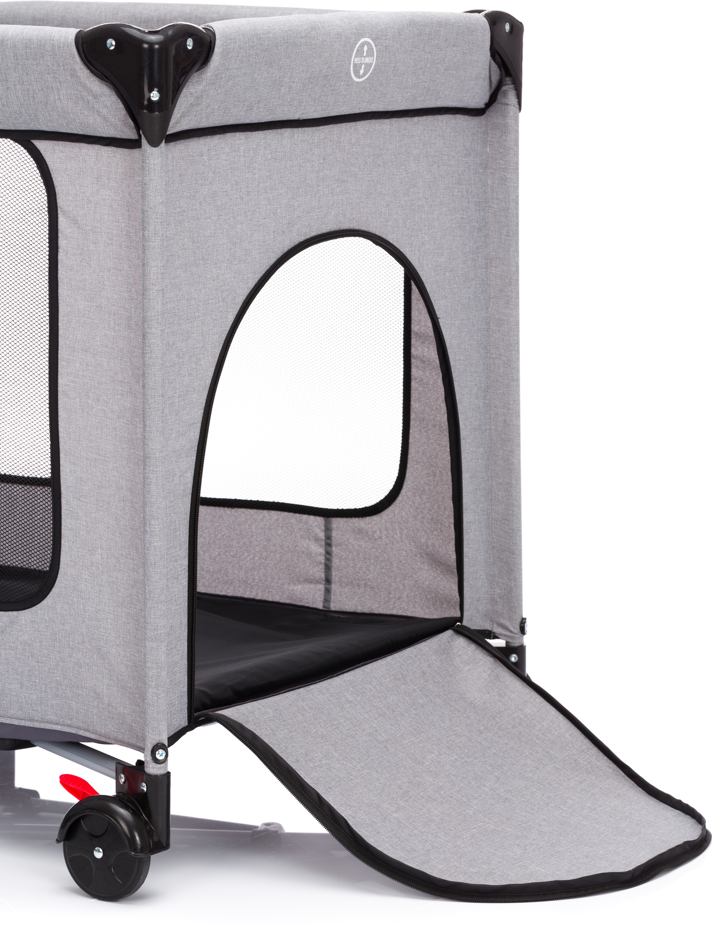 Thumbnail - Fillikid Baby-Reisebett "Standard grau melange" Inklusive Transporttasche