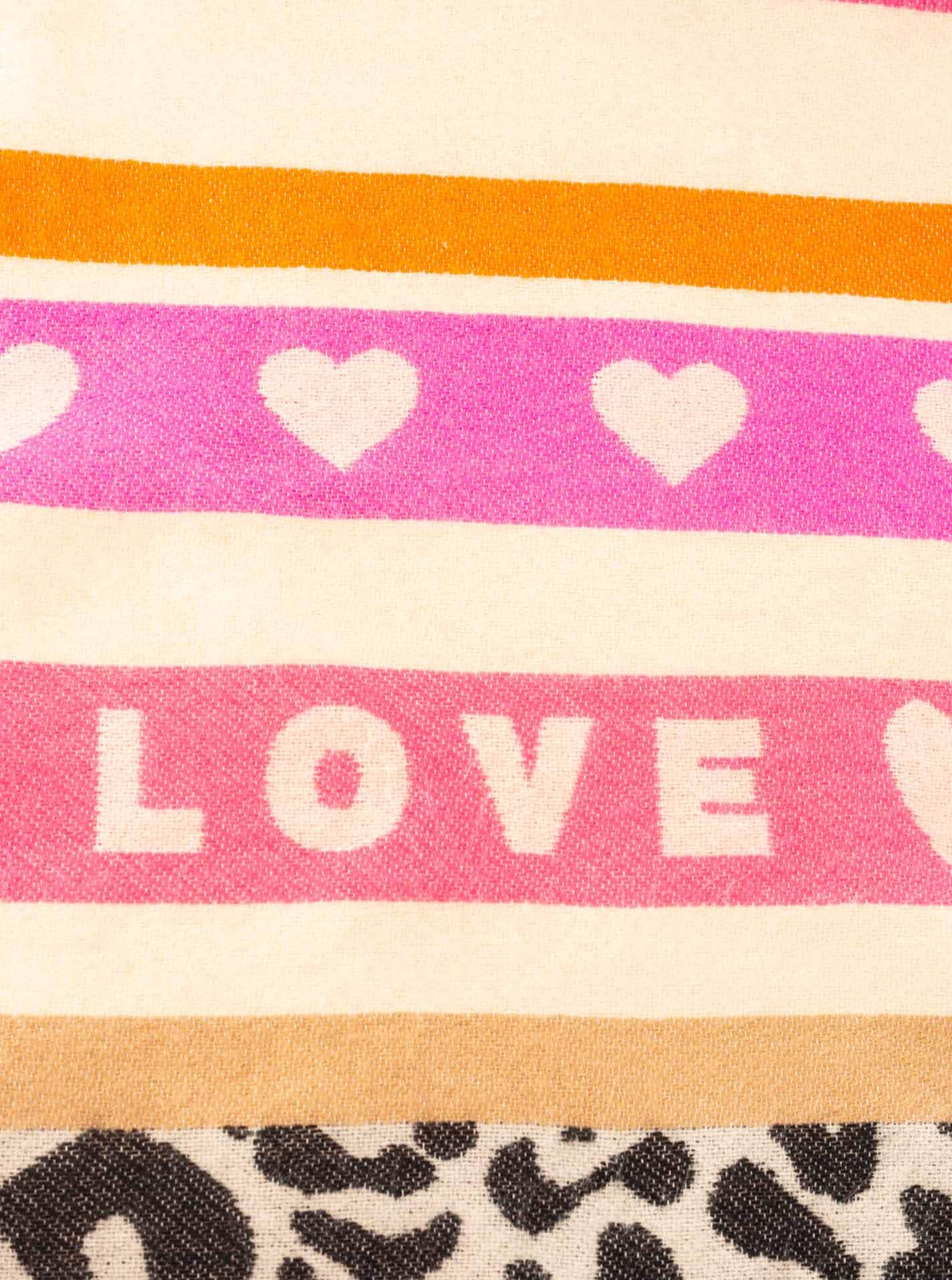 Zwillingsherz Dreieckstuch »"Love Leo"« kombiniert Leopardenmuster mit LOVE-Schriftzug, farbenfroh