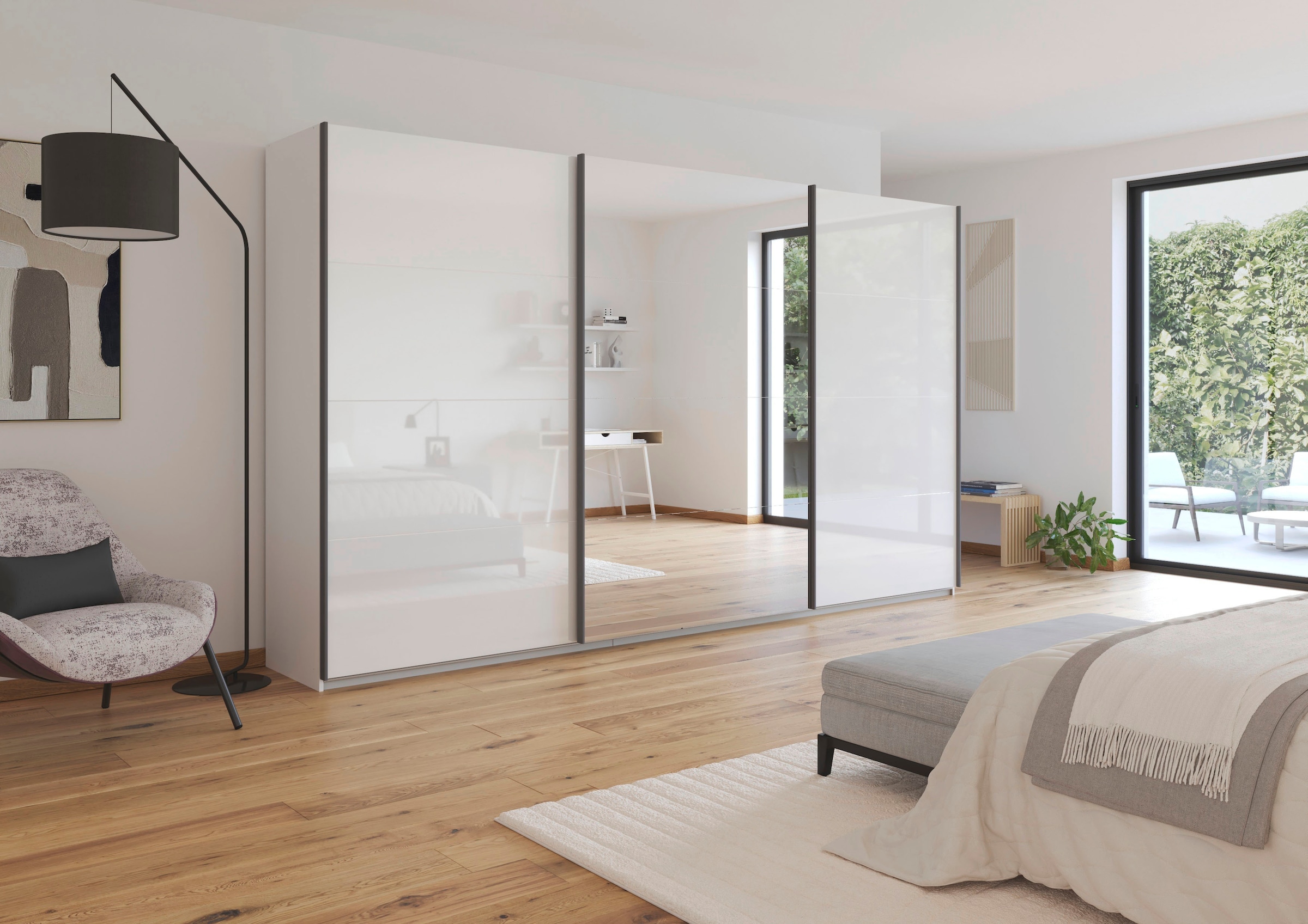 rauch Schwebetürenschrank »Kleiderschrank Schrank OTTO´S CHOICE Garderobe AGORDO«, (in zwei Griff-Farben), Top Innenausstattung, in 4 Breiten und 2 Höhen MADE IN GERMANY