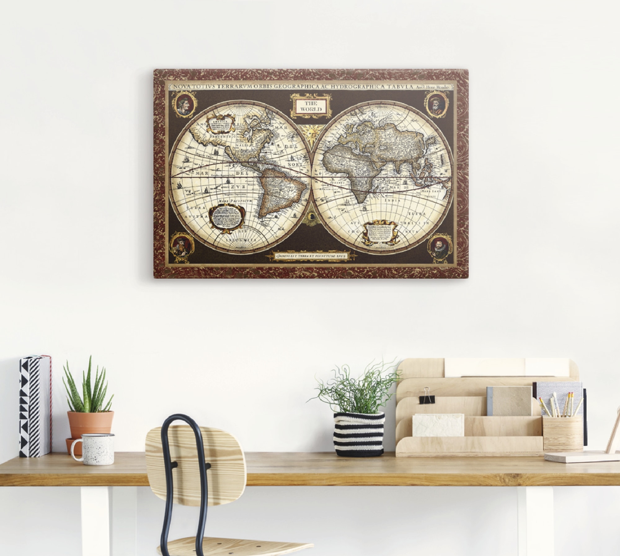 Artland Wandbild »Weltkarte«, Landkarten, (1 St.), als Alubild, Outdoorbild, Leinwandbild, Poster, Wandaufkleber
