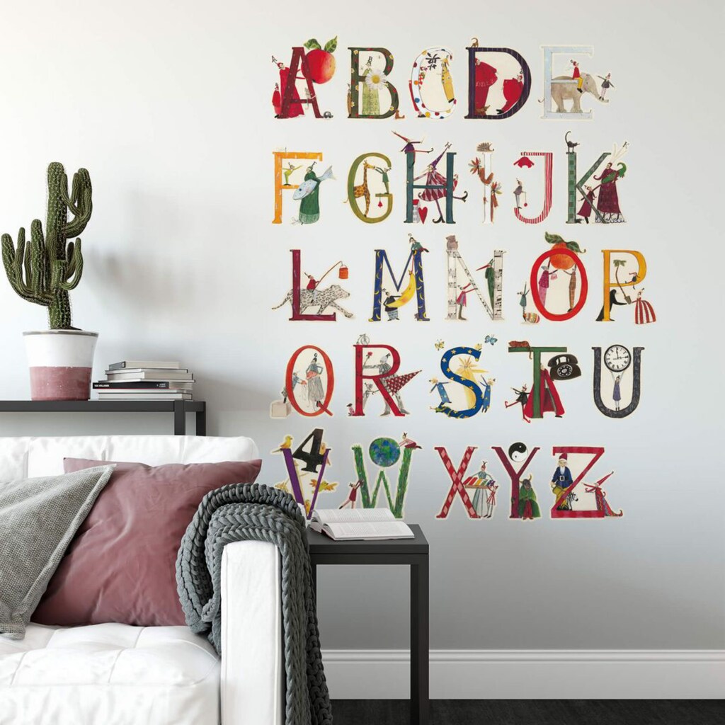 Wall-Art Wandtattoo »Kinderzimmer Blumen Alphabet«, (1 St.)