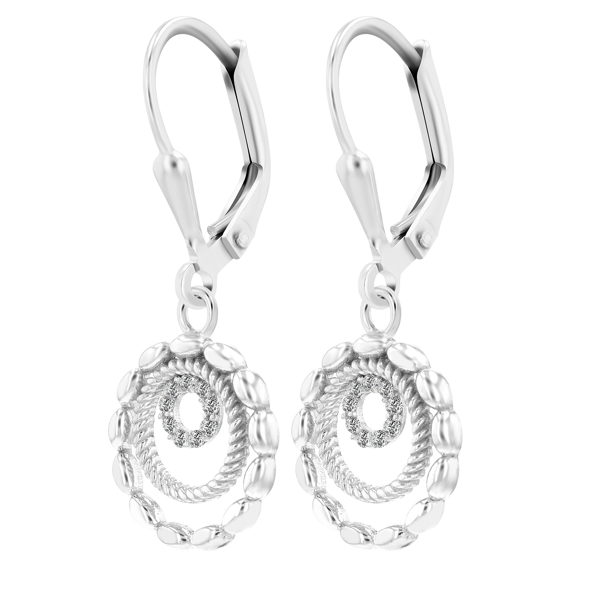 Paar Ohrhänger ADELIA´S "Damen Ohrhänger aus 925 Sterling Silber und Zirkonia", silber, Ohrringe, Damen, Damen, Silber 925 (Sterlingsilber) 4