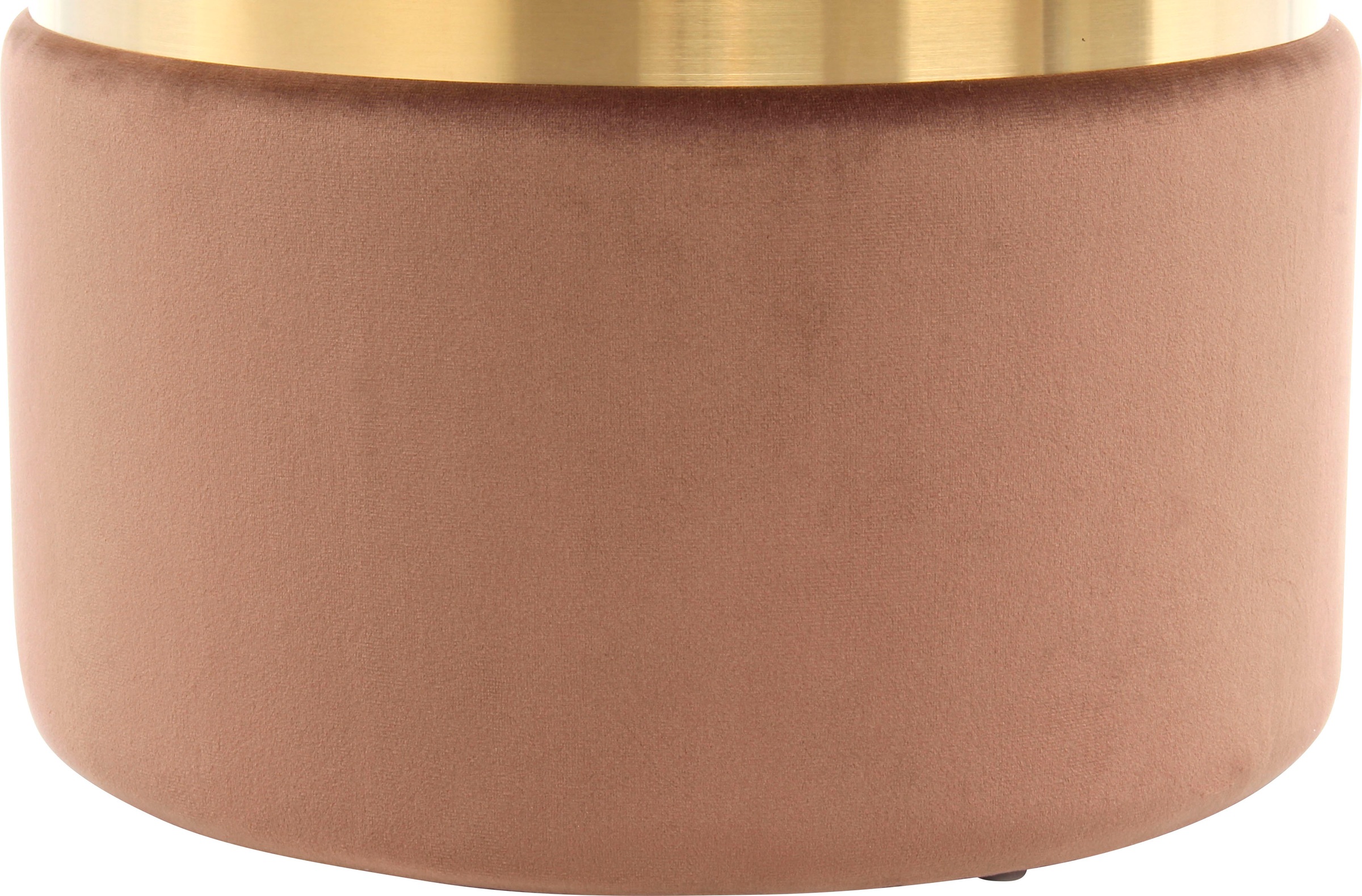 Kayoom Stauraumhocker »Hocker Zora 125 2er-Set, samtweicher Stoffbezug,runde elegante Form«, (Set, 2 St.), edles Design mit Metallring, gepolstert, mit Stauraum