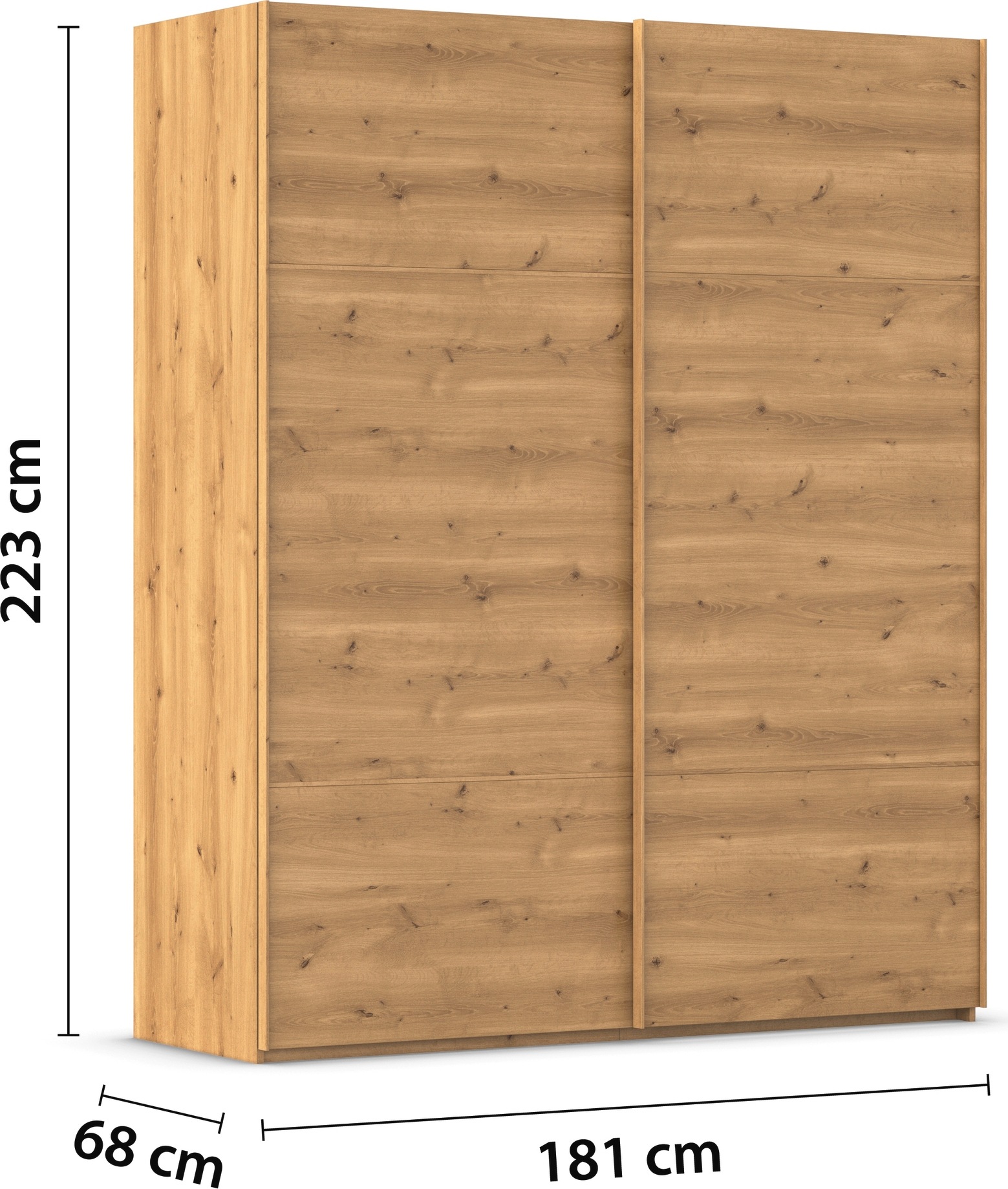 rauch Schwebetürenschrank »Kleiderschrank Schrank Garderobe Schlafzimmerschrank SCALE-TRIO«, edle dreigeteilte Front, 2 Zierleisten in Griff-Farbe MADE IN GERMANY