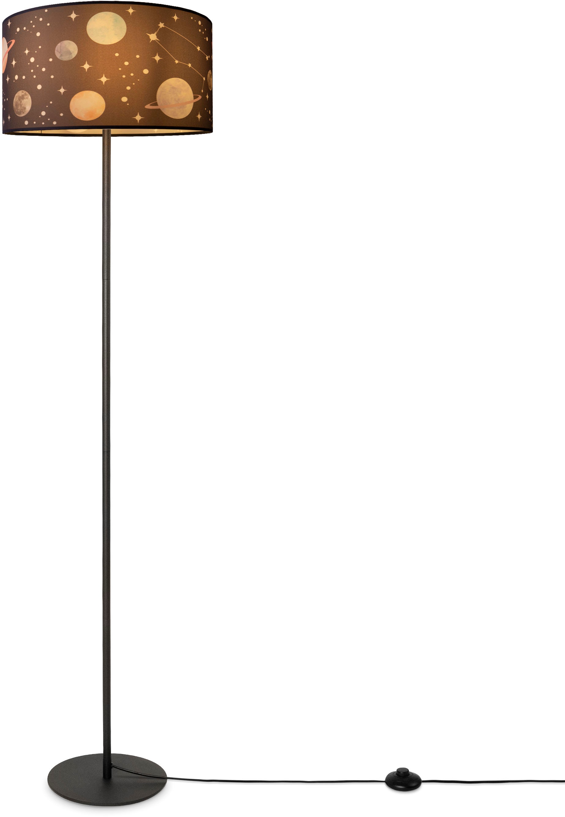 Paco Home Stehlampe »Luca Cosmo«, Kinderzimmer Stoff Lampenschirm  Spielzimmer Planeten Sterne E27 | günstig kaufen