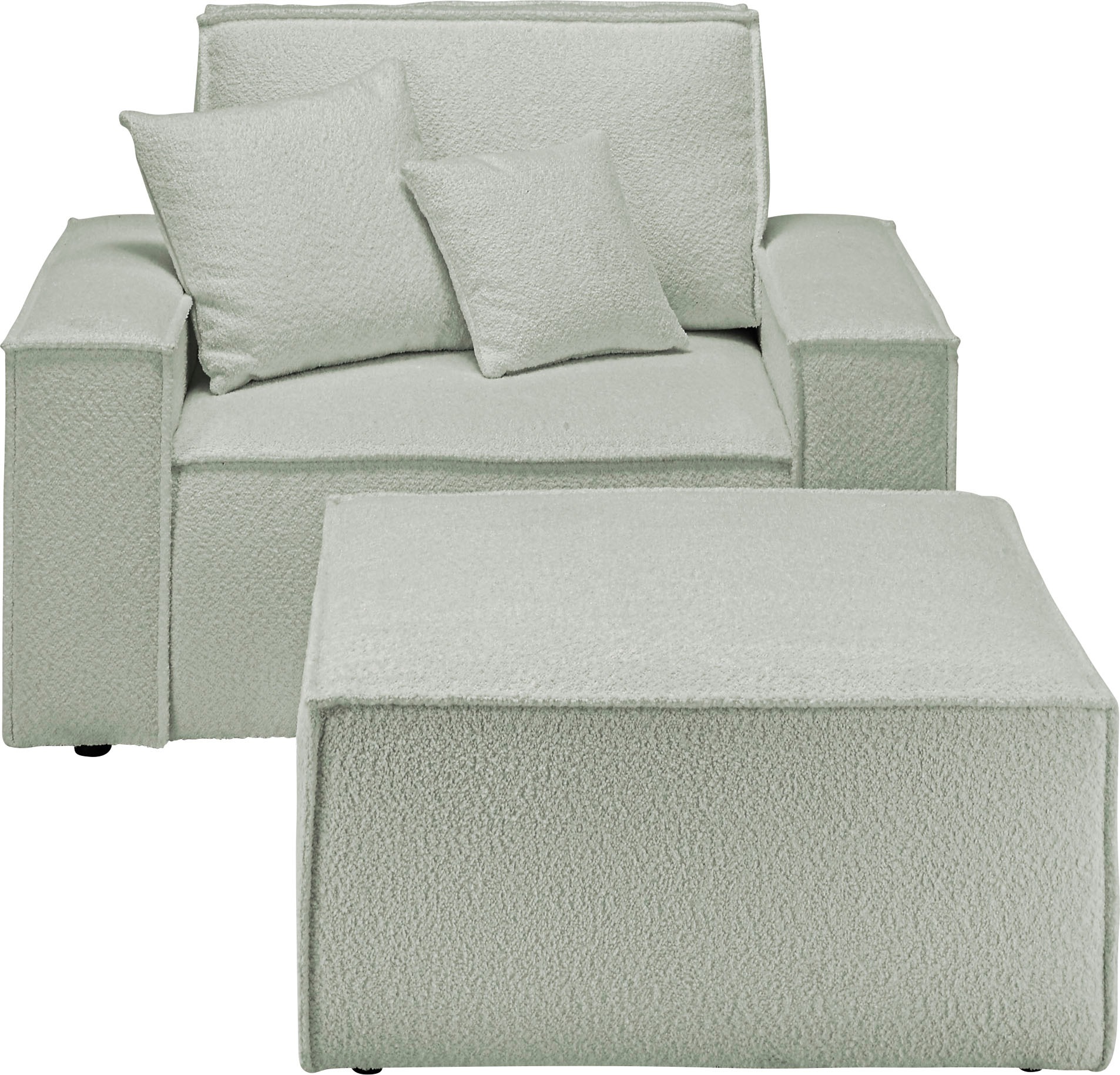 OTTO home Loveseat "FINNLEY, Loveseat & Hocker im Set, trendige Stoffe, ink günstig online kaufen
