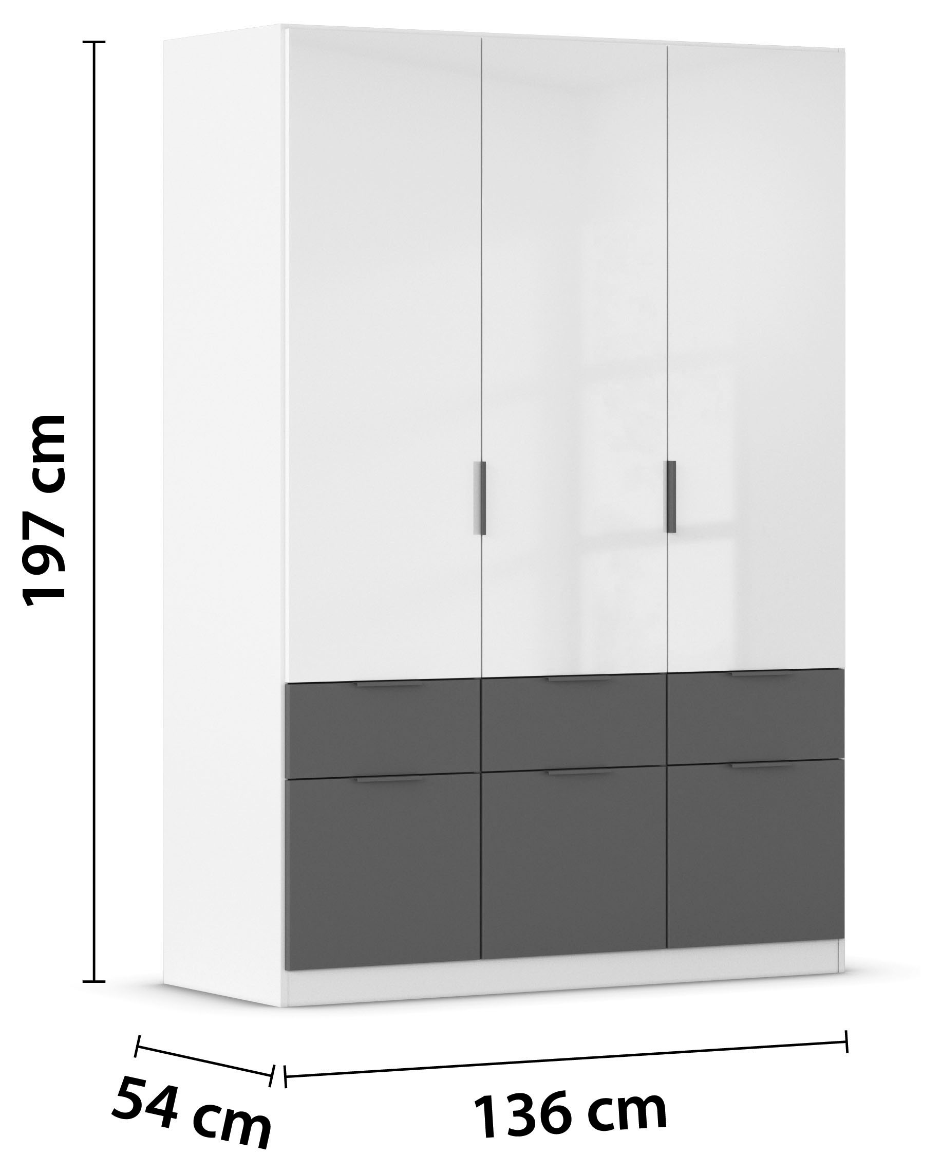 rauch Drehtürenschrank »Kleiderschrank Schrank Garderobe Schlafzimmerschrank CELLE«, in 4 Breiten und 2 Höhen, optional mit Schubkästen MADE IN GERMANY