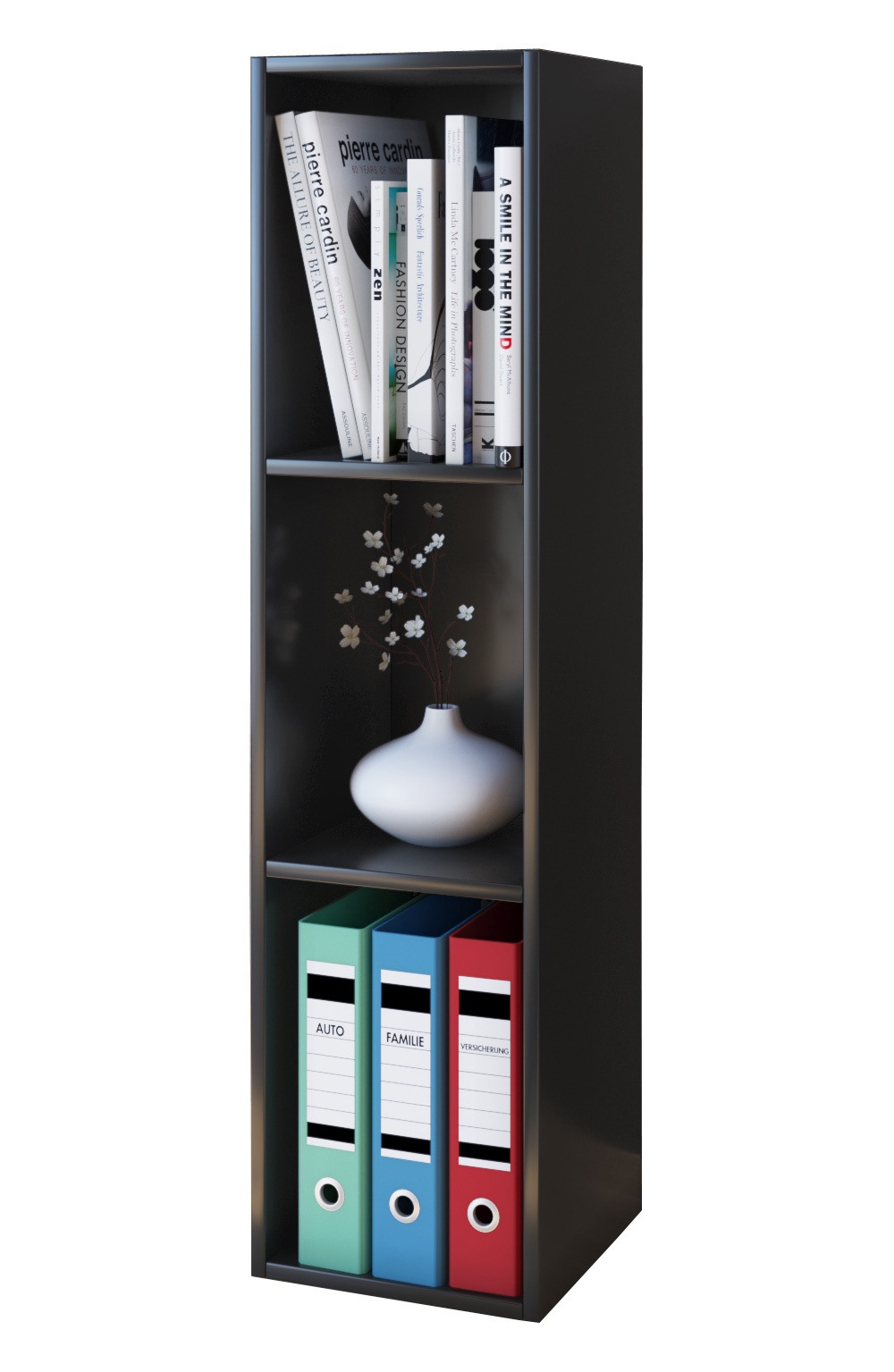 Standregal VCM, B:34cm T:30cmschwarz, Wohnzimmer, Regale, "Holz Stand Regal Aufbewahrung Deko Bücher Mendas 3"