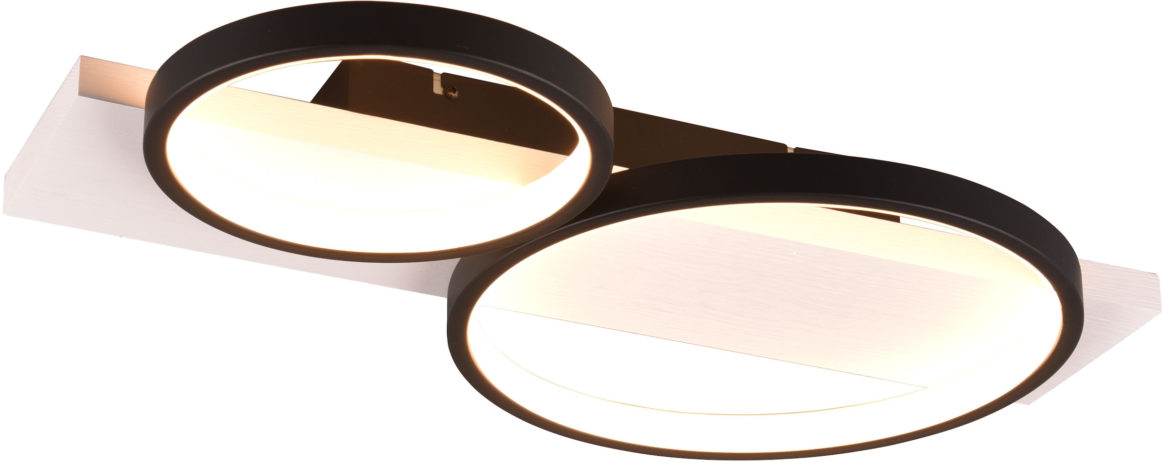 TRIO Leuchten LED Deckenleuchte »MEDERA, Deckenlampe LED Ringe mit Holz Deko 26W 3000 Lumen warmweiß«, 1 flammig, Leuchtmittel LED-Board | LED fest integriert, als Wandlampe oder Deckenlampe einsetzbar dimmbar über Wandschalter