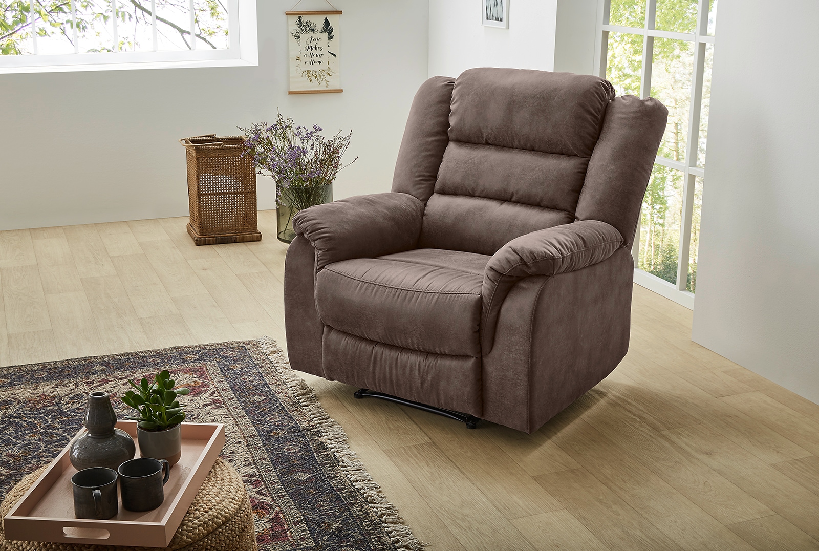 Jockenhöfer Gruppe Sessel "Cleveland, B: 95 cm, Sitzhöhe: 47 cm" mit Relax- & Liegefunktion, Federkern-Polsterung