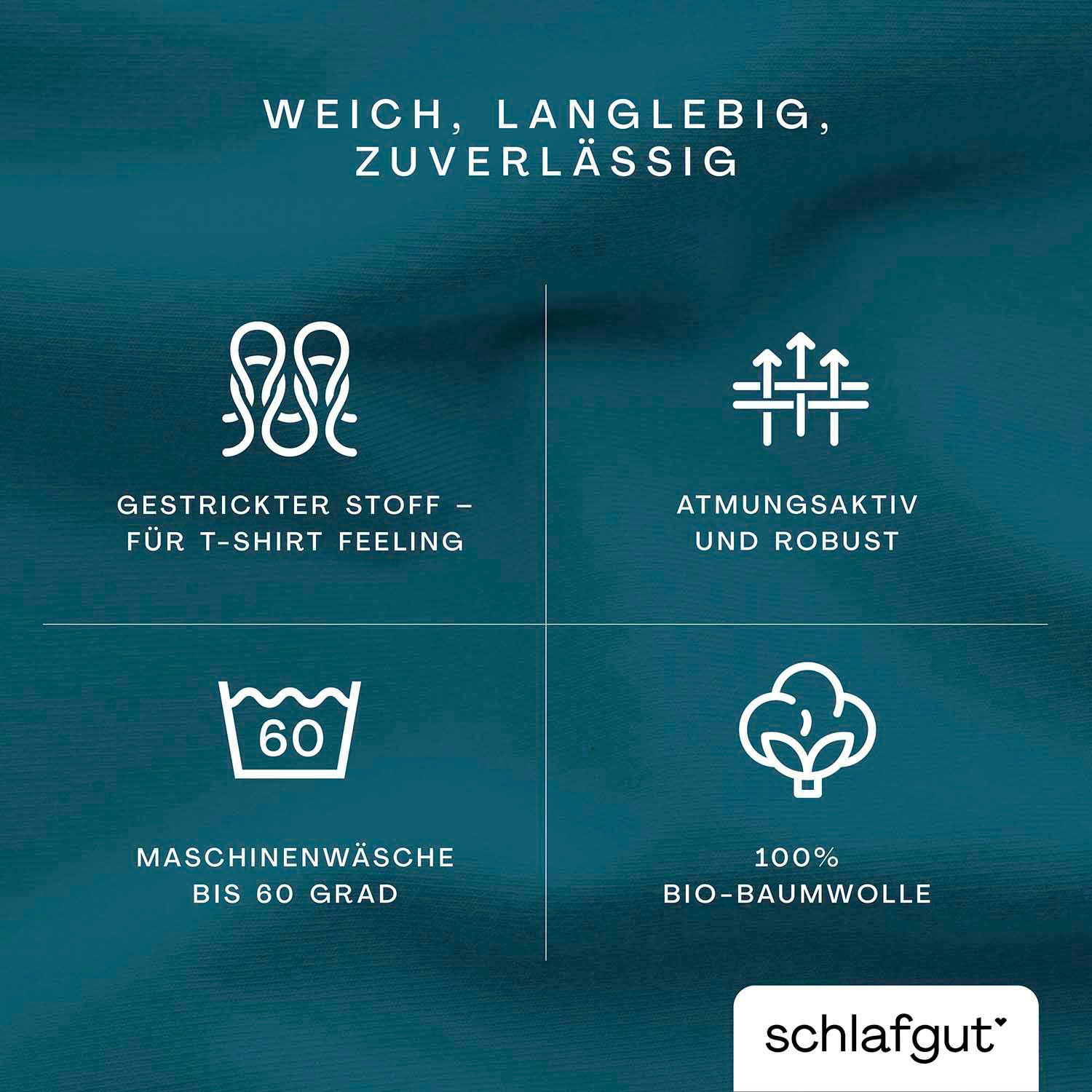 Thumbnail - Schlafgut Spannbettlaken "CASUAL Bettlaken 100% gekämmte Bio-Baumwolle, 150 g/m², Spannbetttuch" Bettlaken bis 25 cm Höh...