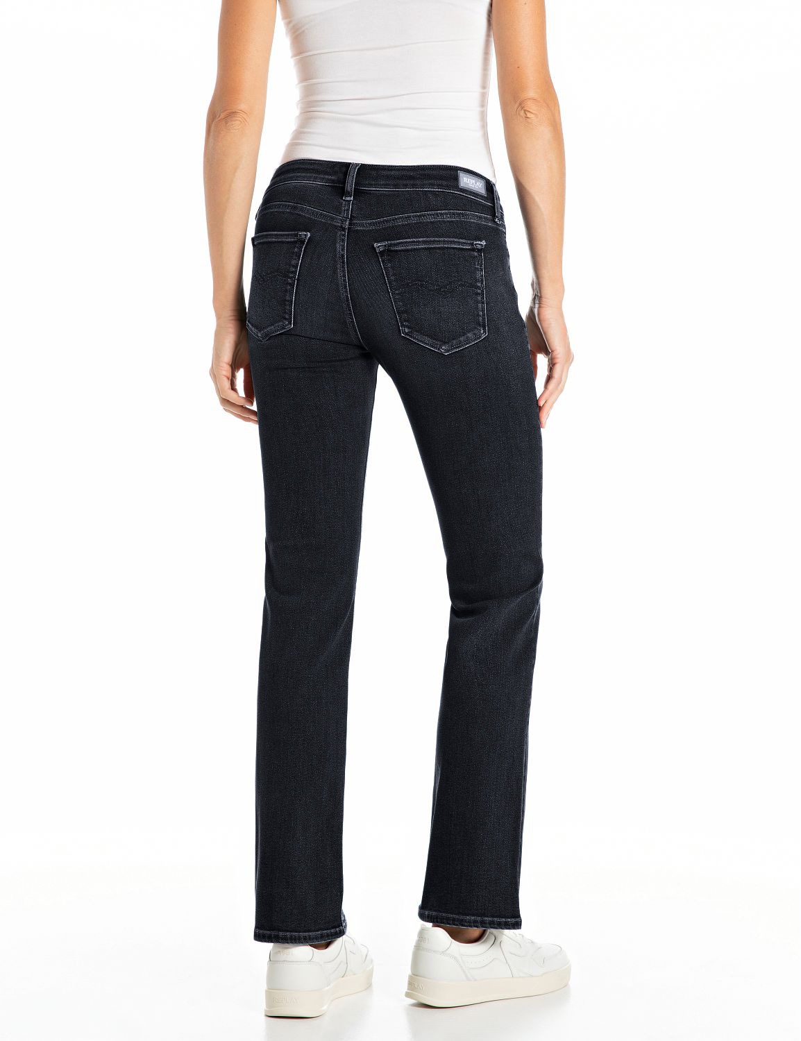 Replay Bootcut-Jeans »NEW LUZ« mit gesticktem R an der Gesäßtasche
