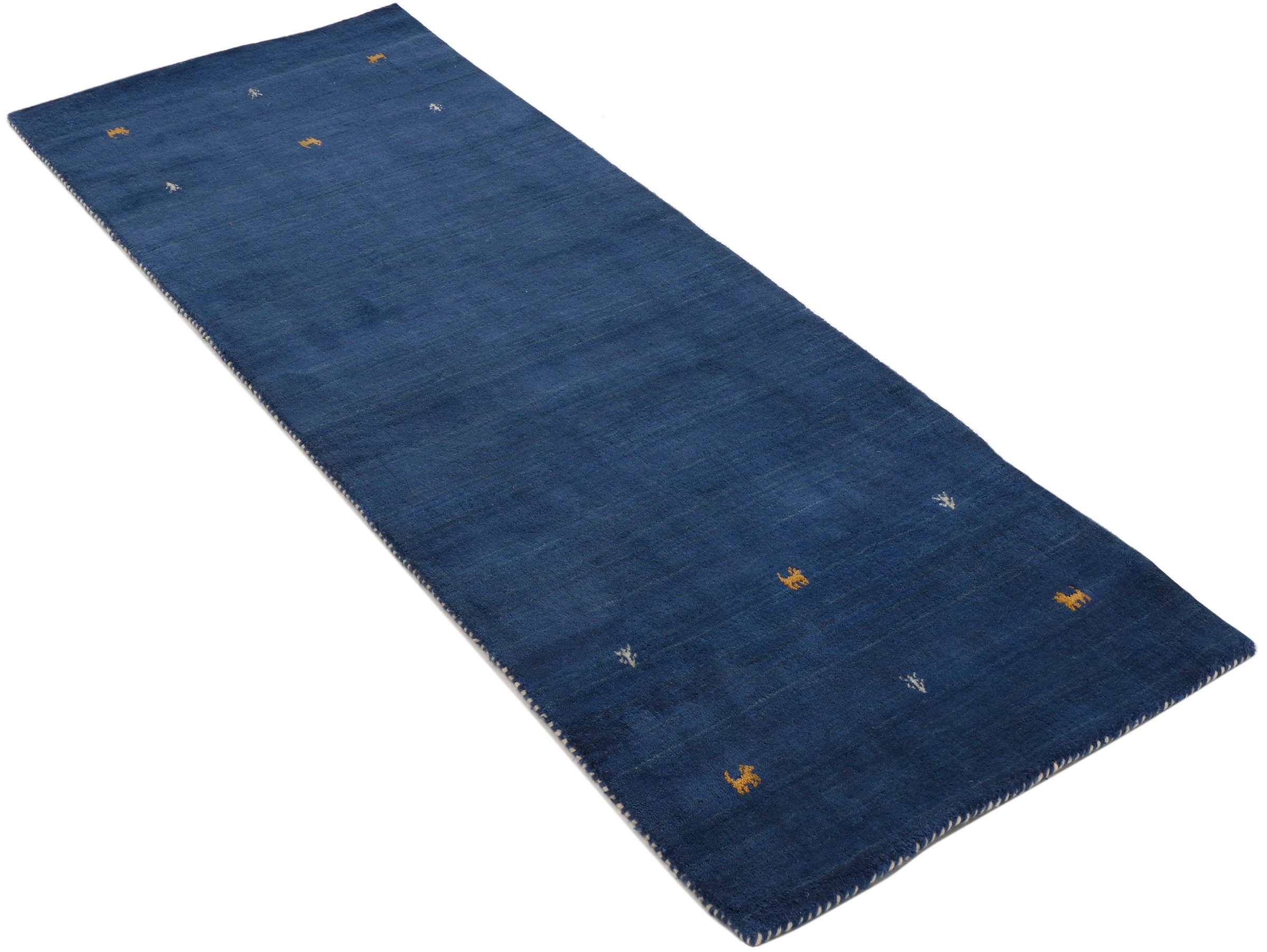 carpetfine Wollteppich »Gabbeh Uni, auch als Läufer erhältlich«, rechteckig, 15 mm Höhe, reine Wolle, handgewebt, Gabbeh Loom Tiermotiv, große Farbauswahl