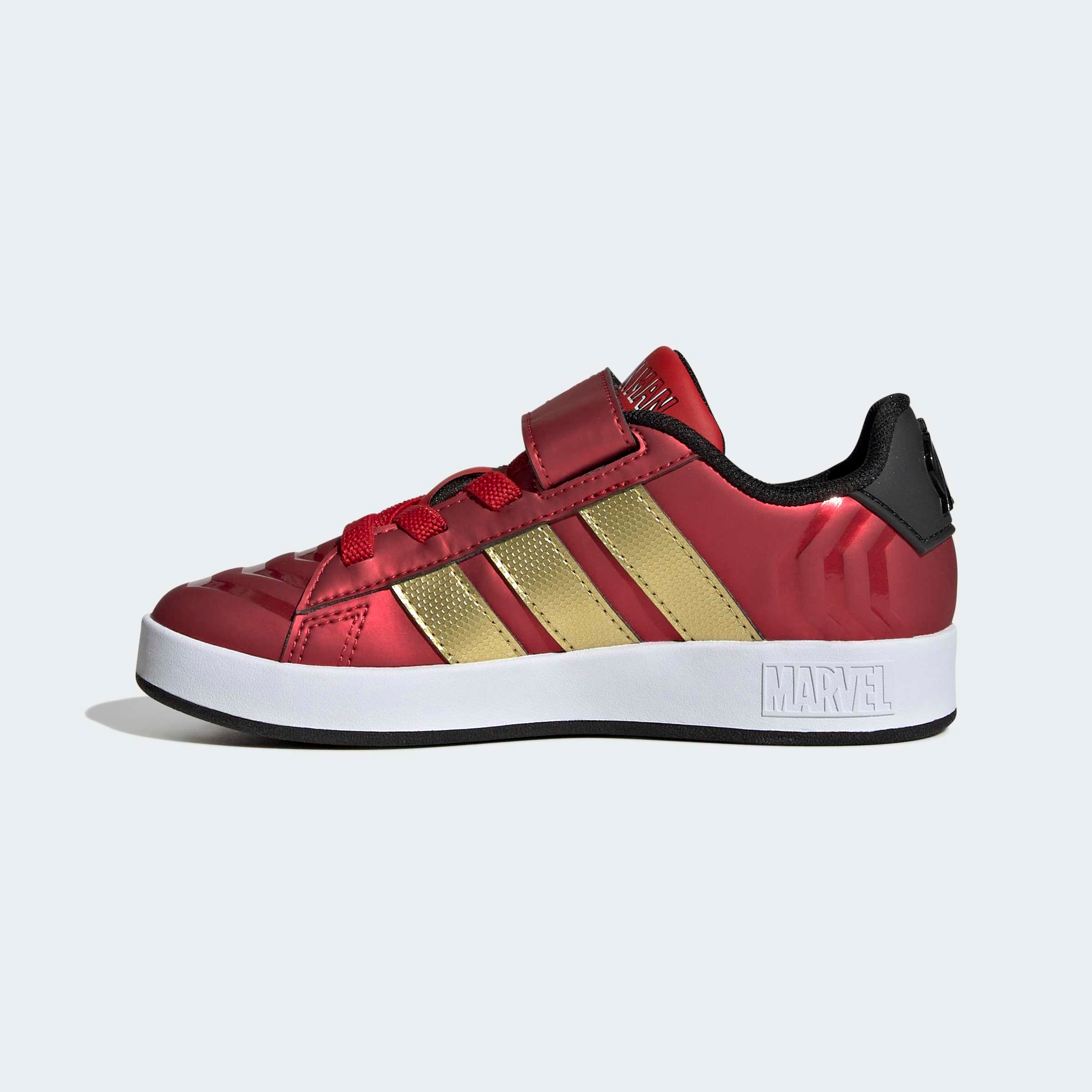 Klettschuh ADIDAS SPORTSWEAR "ADIDAS MARVEL AVENGERS GRAND COURT KINDER", Kinder, Gr. 32, better scarlet, matte gold, core schwarz, Synthetik, Schuhe Klettschuh, für Kinder & Jugendliche 2