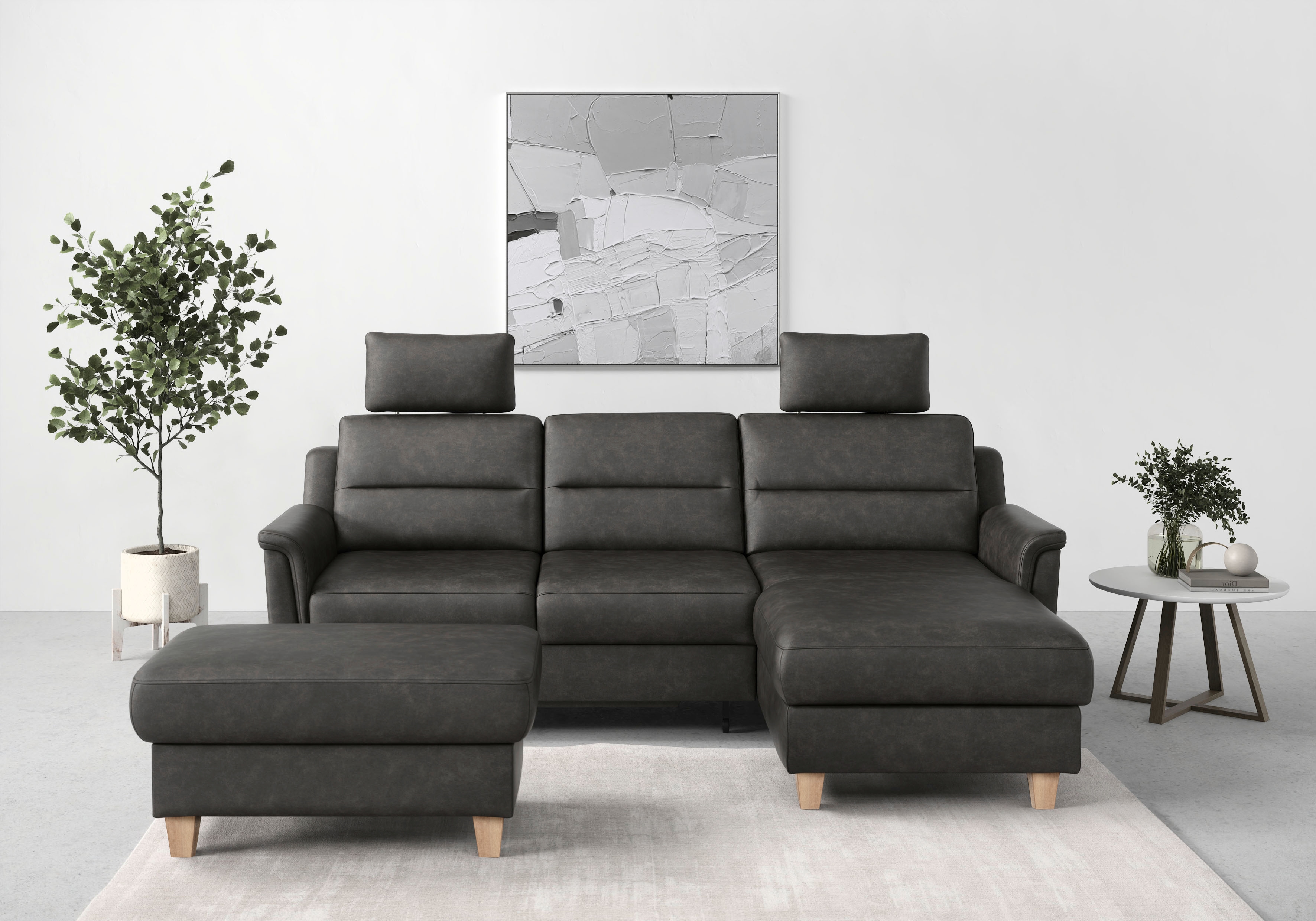 sit&more Ecksofa "Farö L-Form" inklusive Federkern, wahlweise mit Schlaffunktion und Bettkasten
