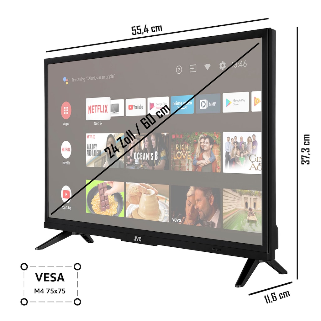 JVC LCD-LED Fernseher »LT-24VAH3255«, 60 cm/24 Zoll, HD ready, Android TV-Smart-TV