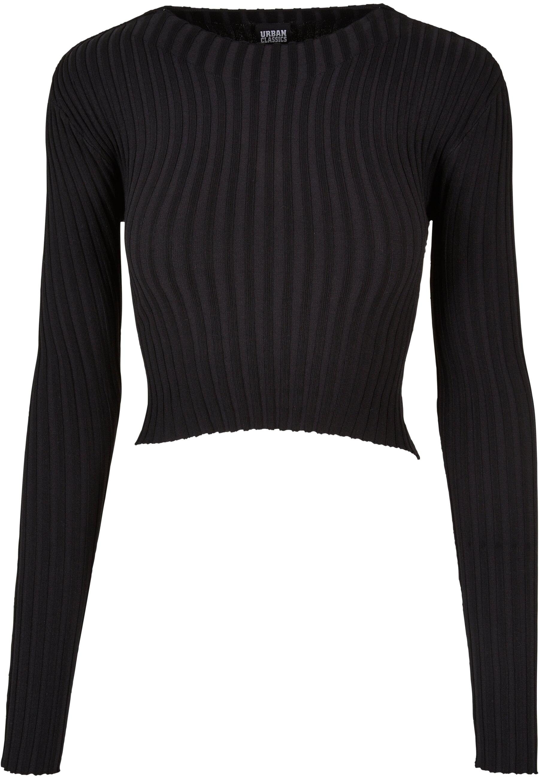 URBAN CLASSICS Rundhalspullover »Urban Classics Damen Ladies Short Rib Knit Twisted Back Sweater«