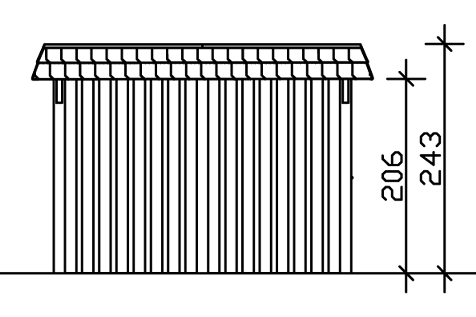 Skanholz Einzelcarport »Wendland«, Holz, 291 cm, Anthrazit, rote Blende