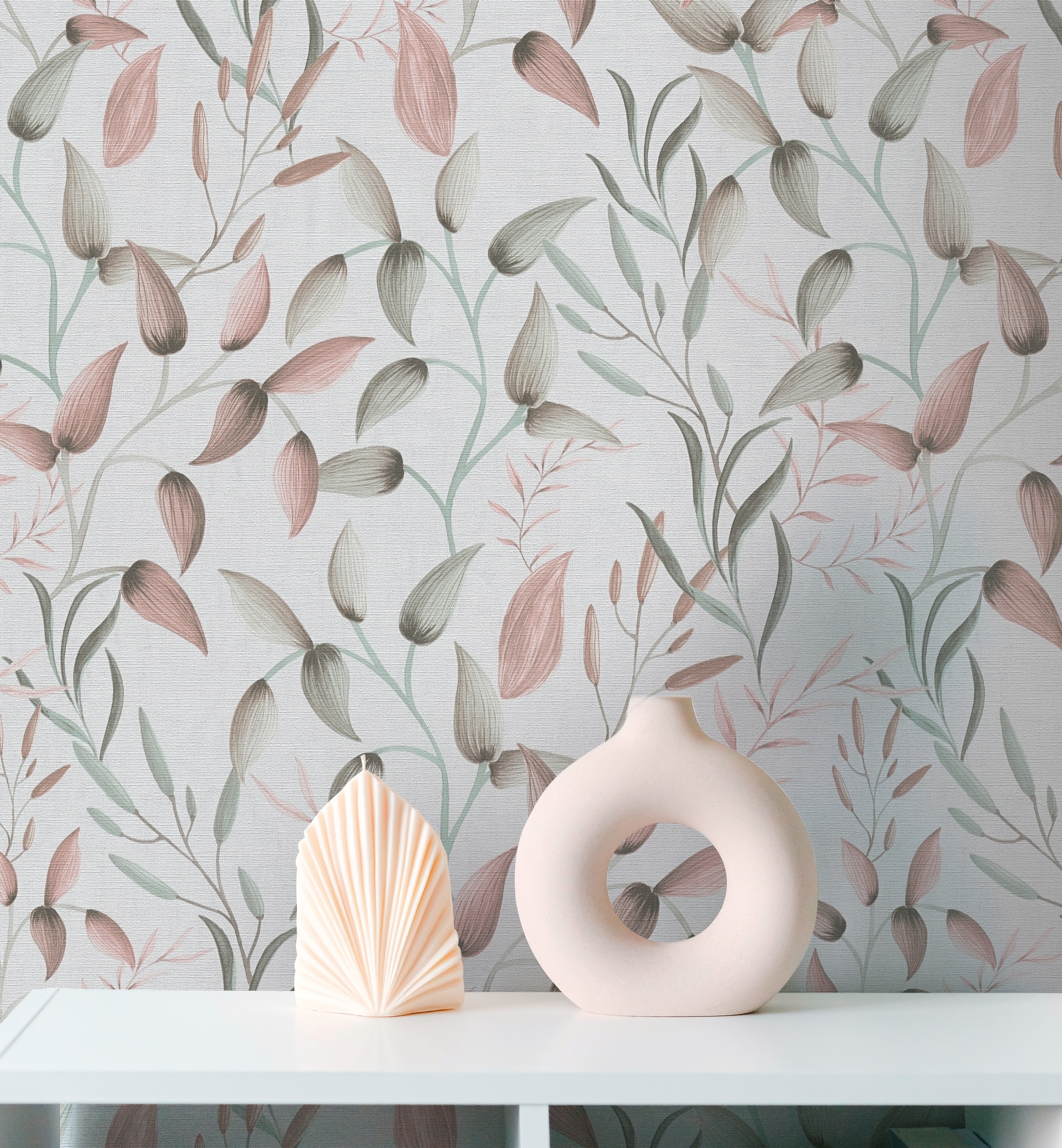 A.S. Création Vliestapete "PintWalls Ii Blätterranken Tapete Mustertapete Blätter Natur" Matt Strukturiert Vliestapete Floral Für Schlafzimmer