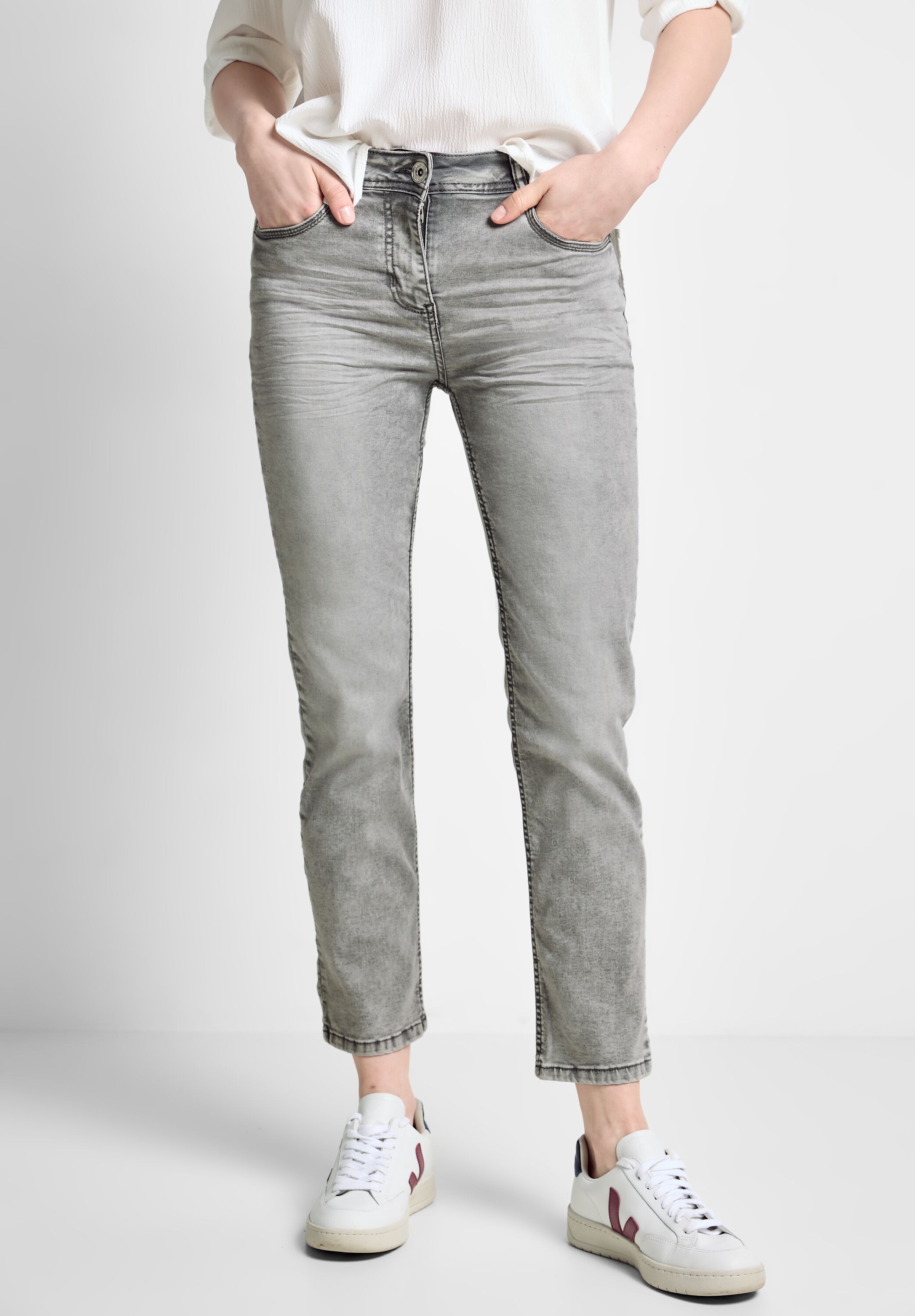 Cecil Gerade Jeans, softer Materialmix