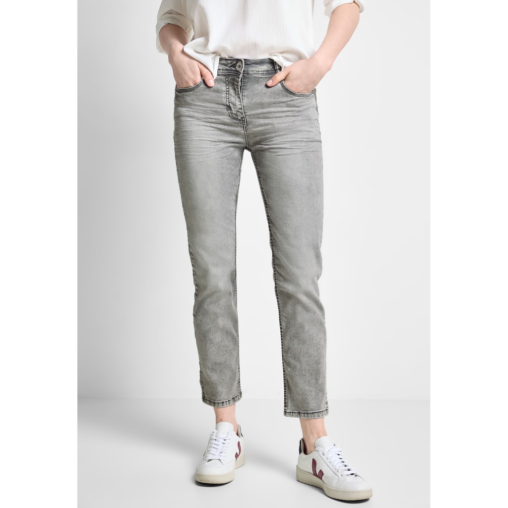 Cecil Gerade Jeans, softer Materialmix