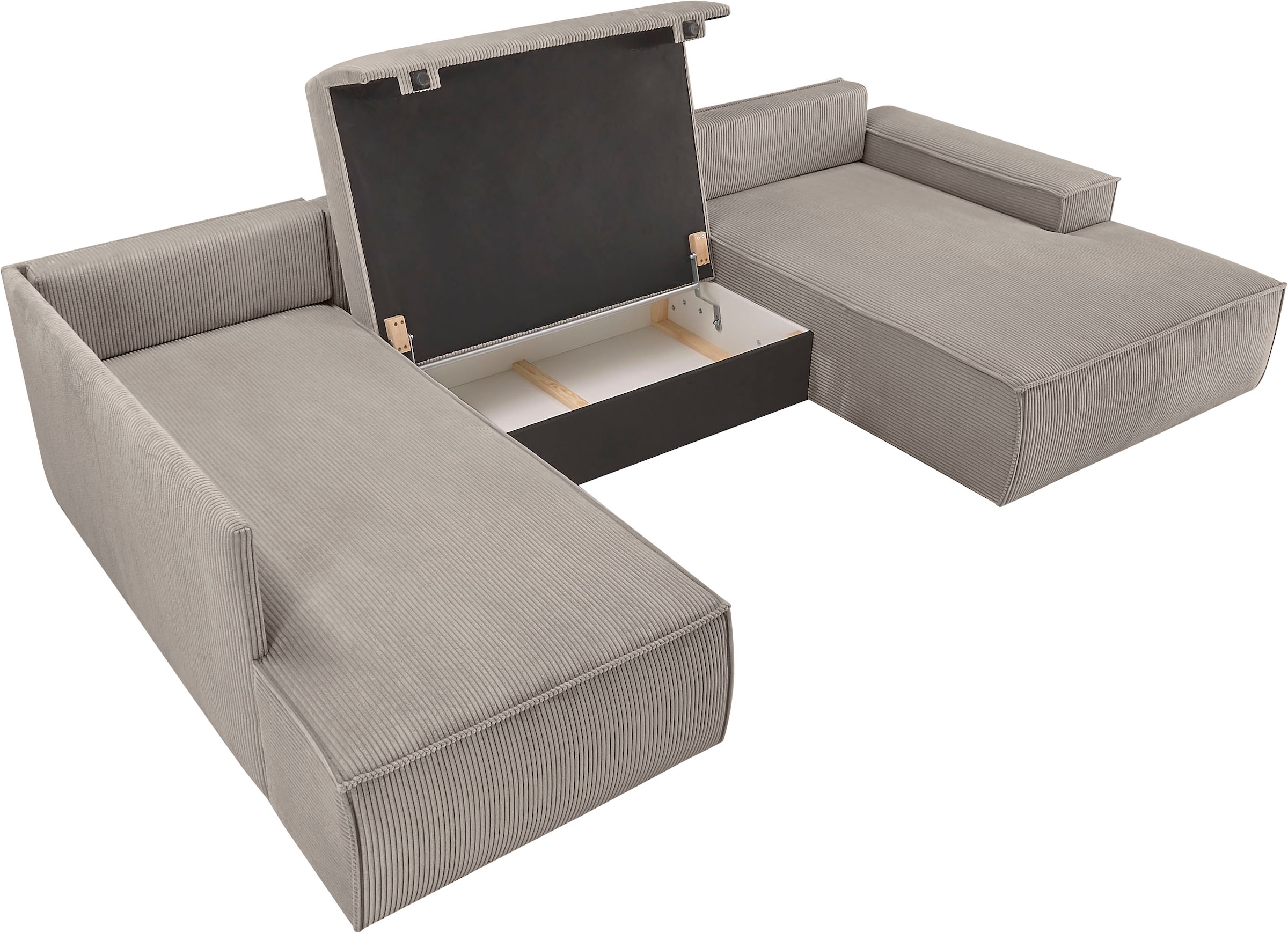 Home affaire Wohnlandschaft »SHERWOOD 329 cm, U-Form, Schlafsofa,«