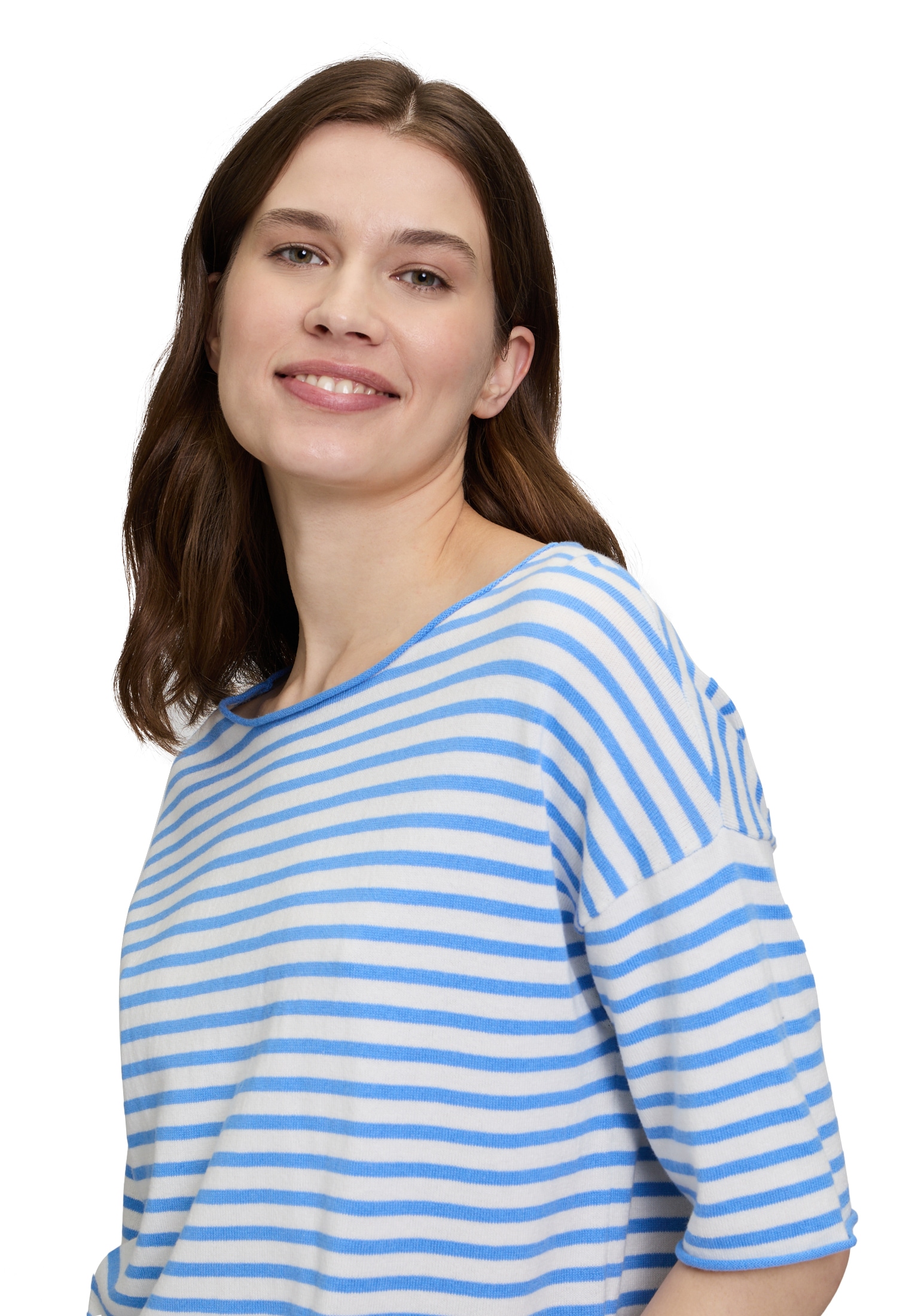 Betty&Co Kurzarmshirt "Betty & Co Strickpullover mit U-Boot-Ausschnitt", (1 günstig online kaufen