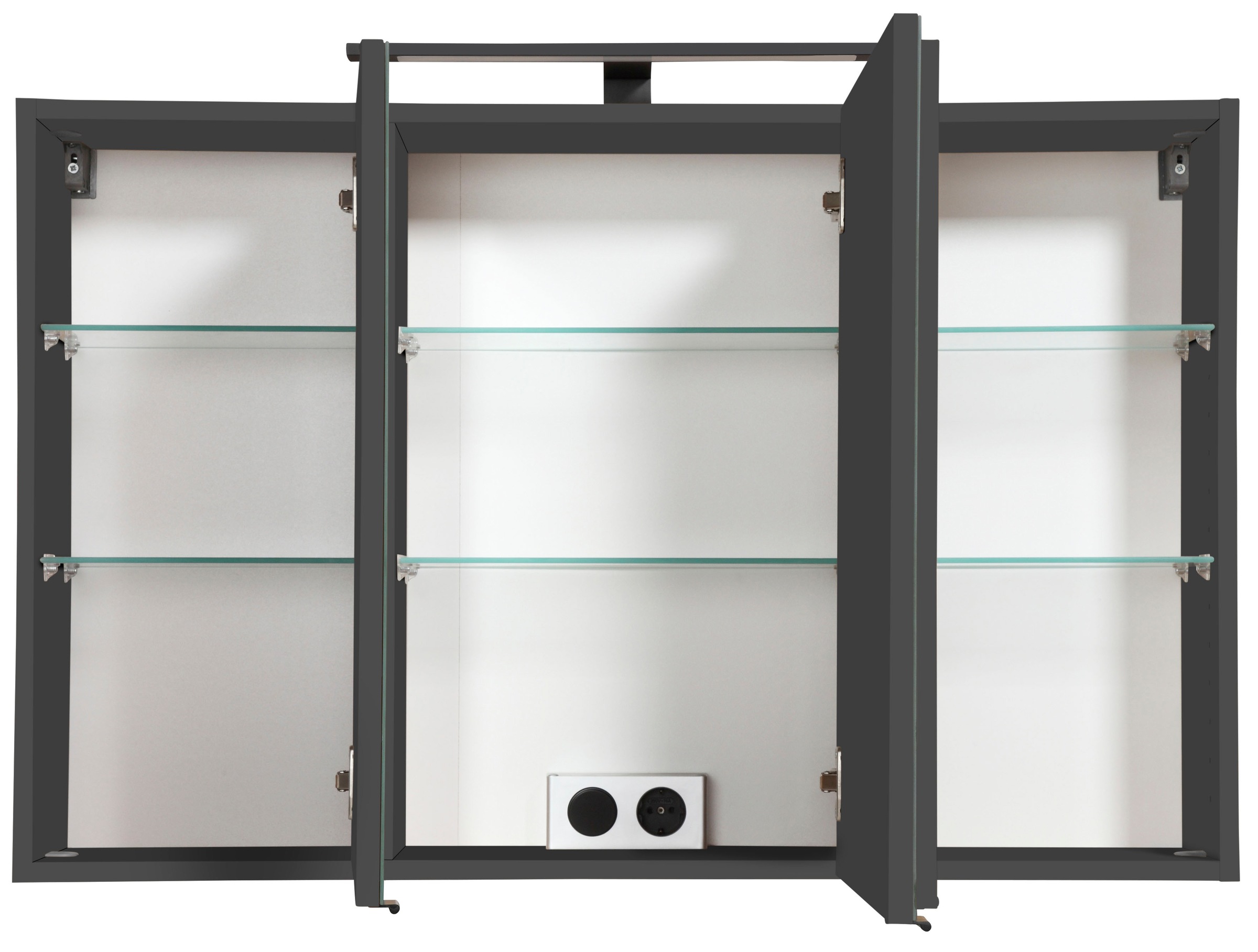 welltime Spiegelschrank »Trento, verschiedene Ausführungen und Farben«, Breite 100 cm, mit 3D-Effekt, Spiegeltüren, Inklusive LED-Beleuchtung
