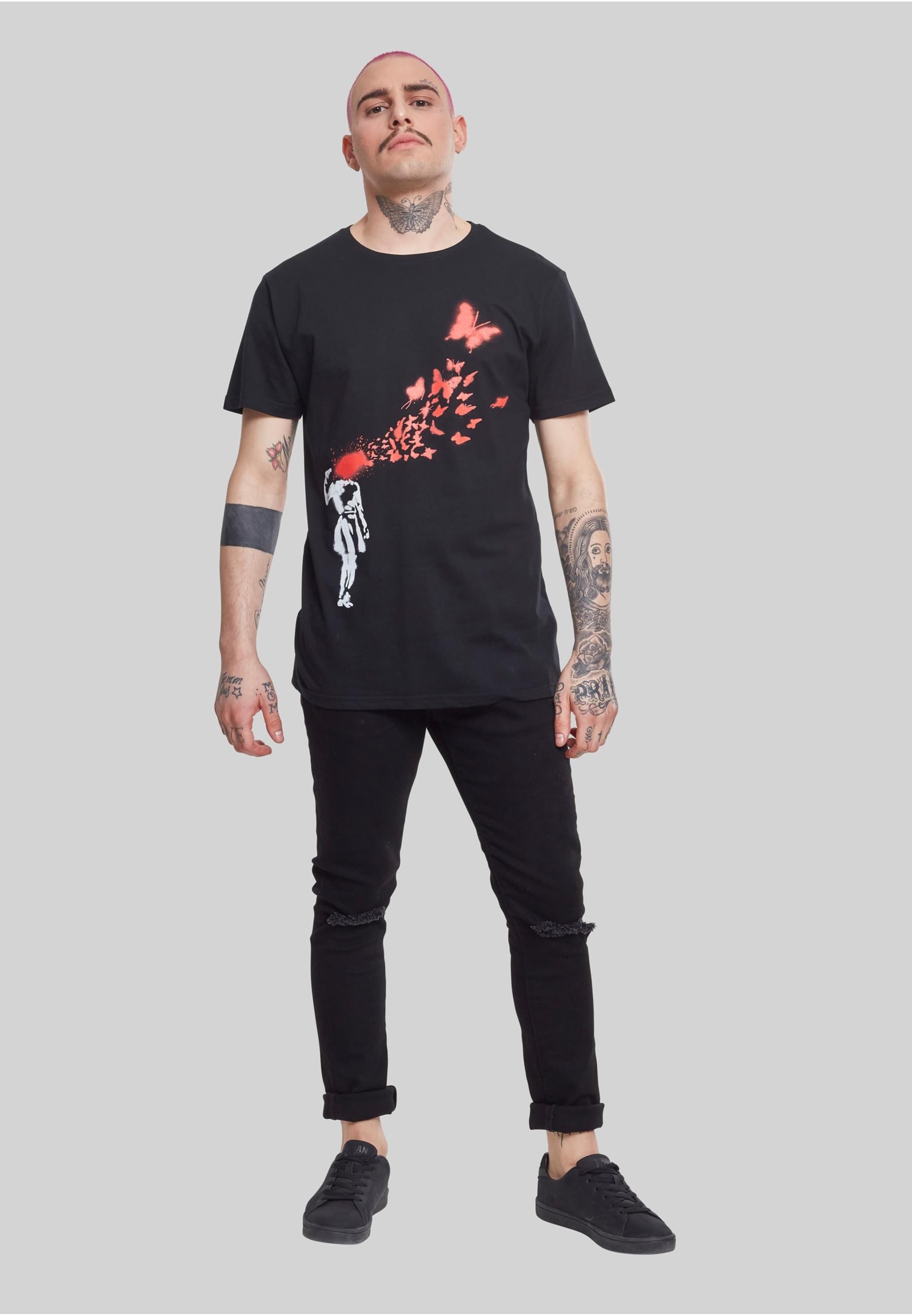 Merchcode T-Shirt »Merchcode Herren Brandalised - Banksy´s Graffiti Butterfly Tee«, (1 tlg.)