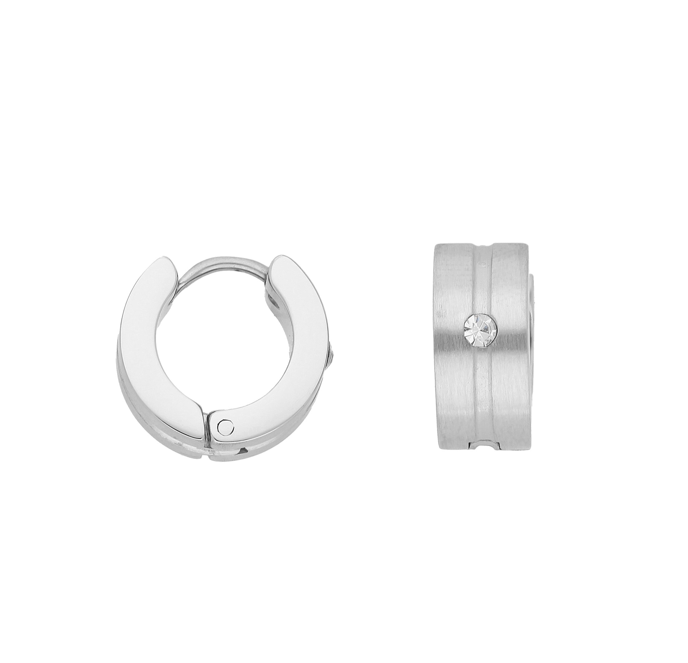 Vivance Crystal Hoop Earrings Silver 2
