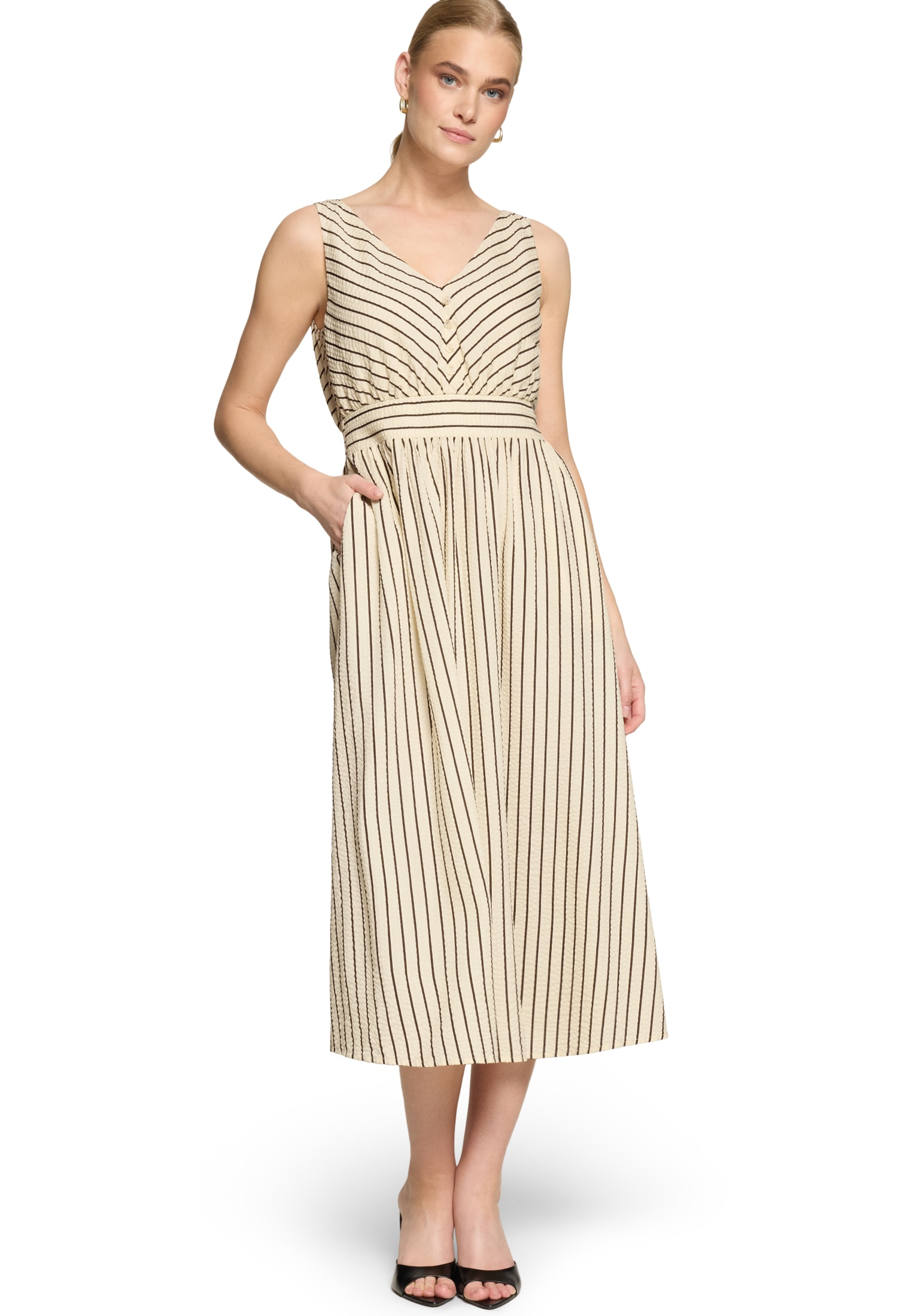 Zero Druckkleid »Damen mit Streifen« Eingrifftaschen Material