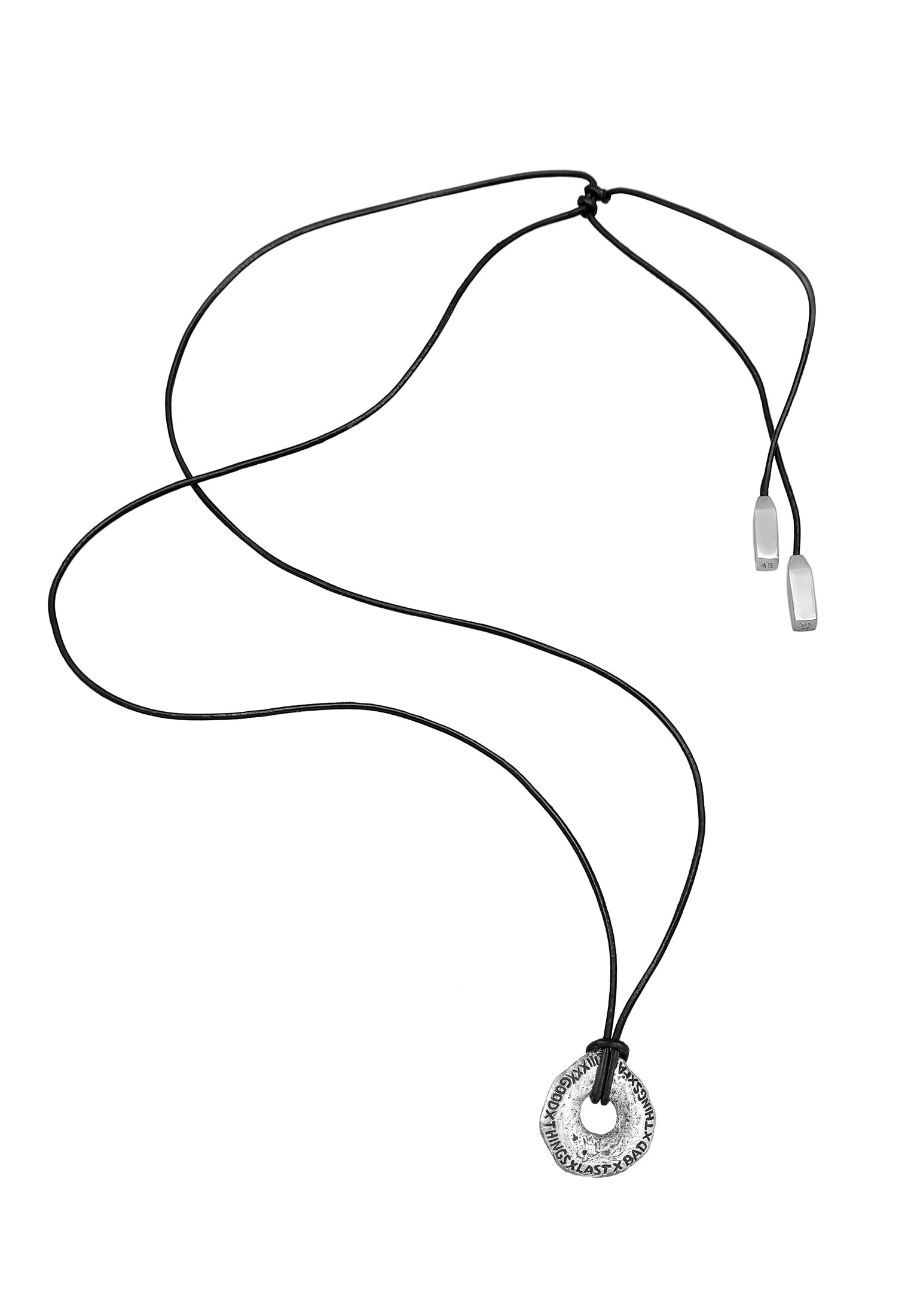 HAZE & GLORY Silberkette »Halskette Y2K Choker Lederhalsband 925 Silber«