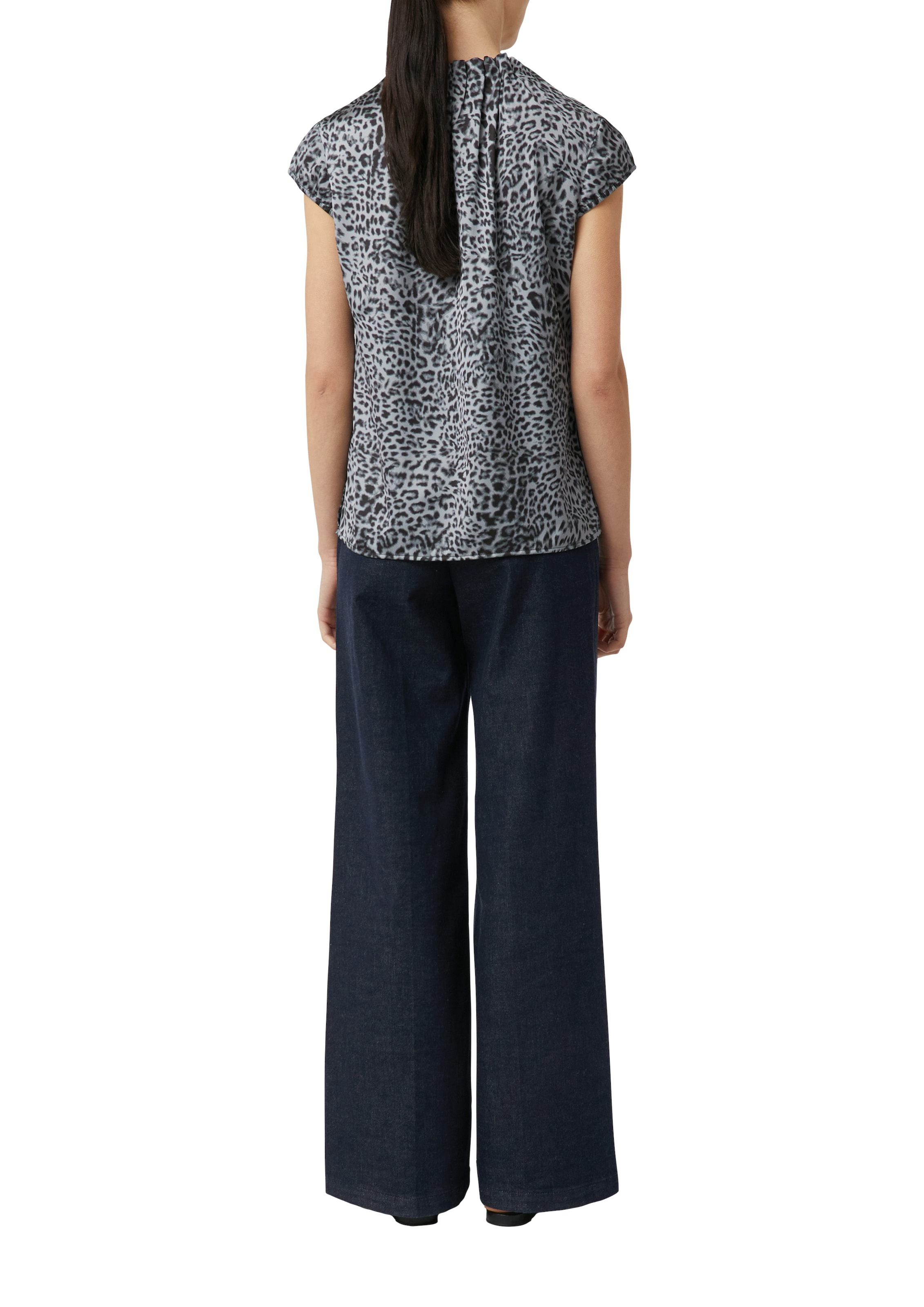 Comma Satinbluse, mit All-Over Print