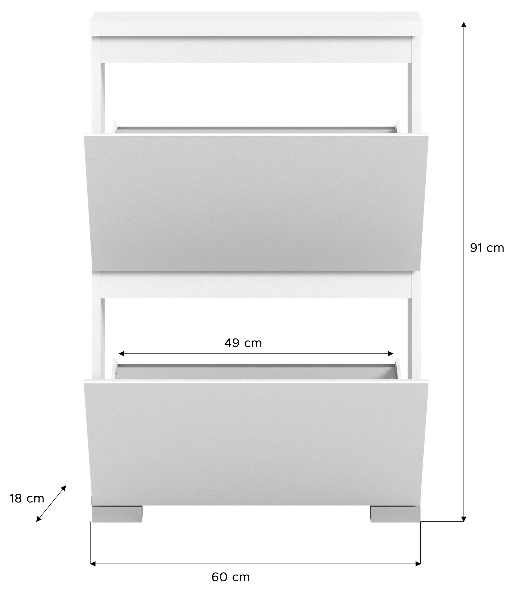 INOSIGN Schuhschrank »Skoskap, Tiefe 18cm, 2 Klappen mit Schuhwalze, Platz für 6 Schuhpaare«, hängend und stehend montierbar, Schuhkipper, Schuhkommode, Schuhregal